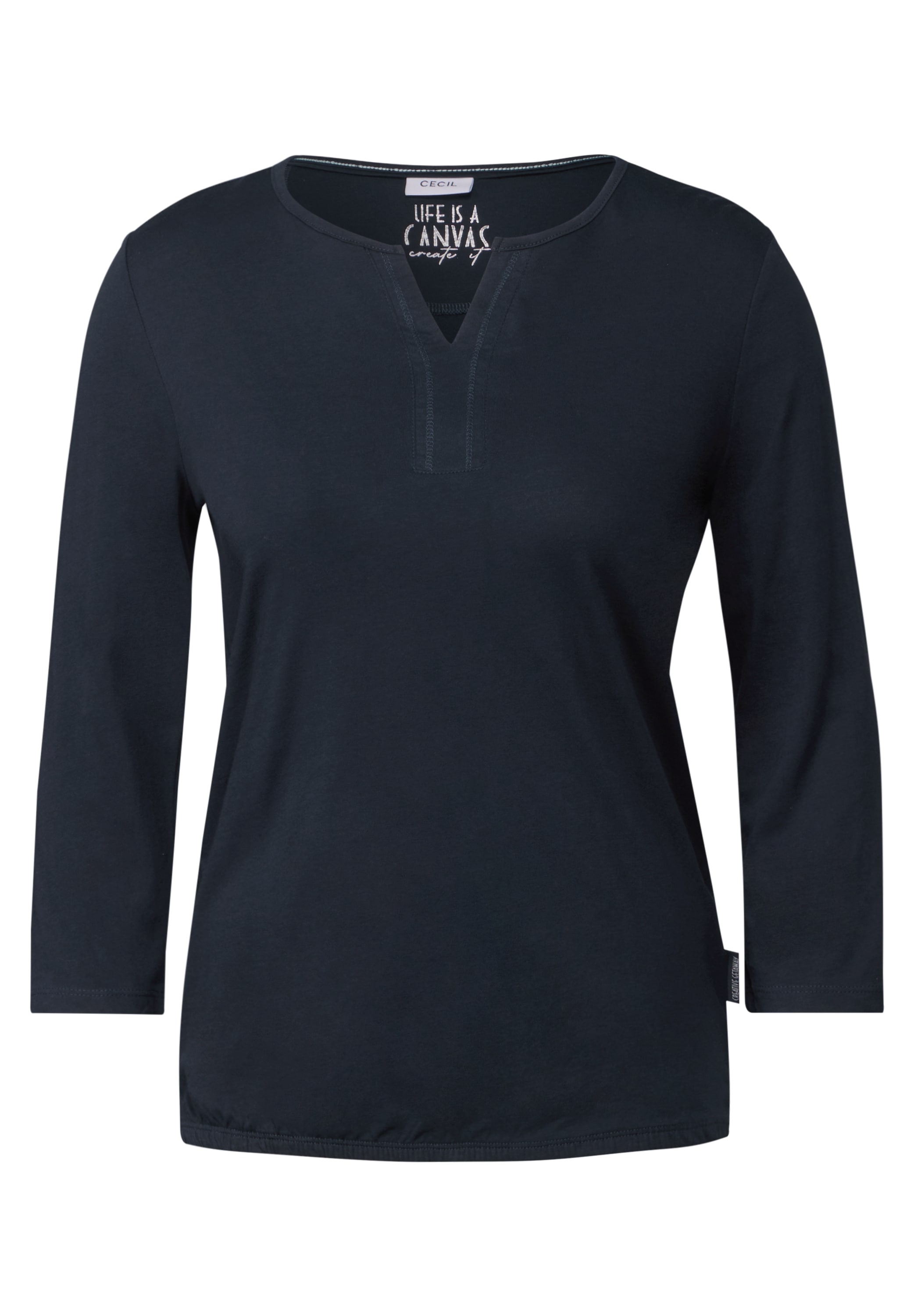 Cecil 3/4-Arm-Shirt, mit geschlitztem Rundhalsausschnitt