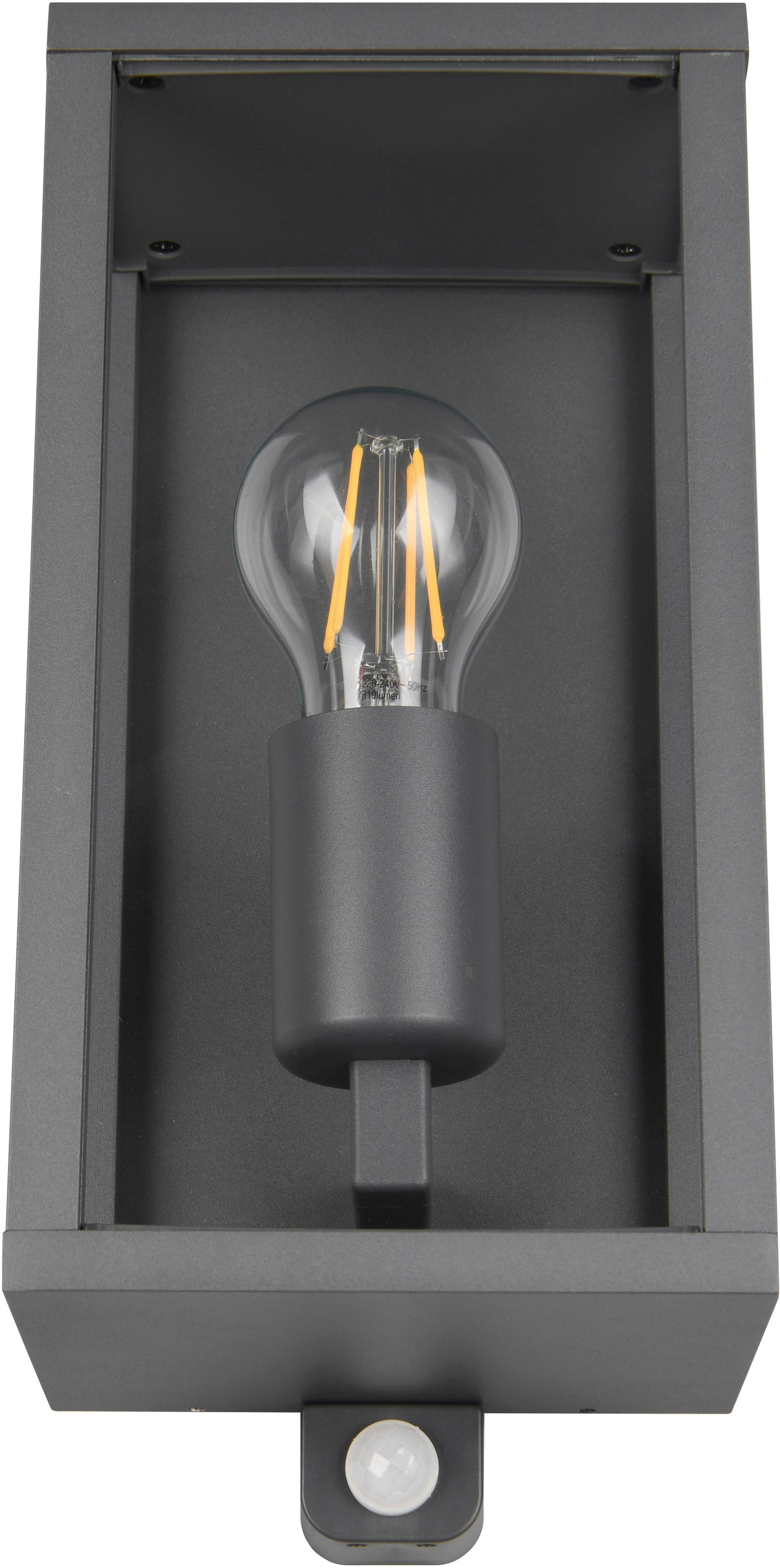 TRIO Leuchten Außen-Wandleuchte »GARONNE, Outdoor Wandlampe exkl 1x E27 max 60W, Hauswand-Leuchte« E27 1 Stk. warmweiß - kaltweiß Garten Wandleuchte IP44 mit Bewegungsmelder, Leuchtdauer einstellbar