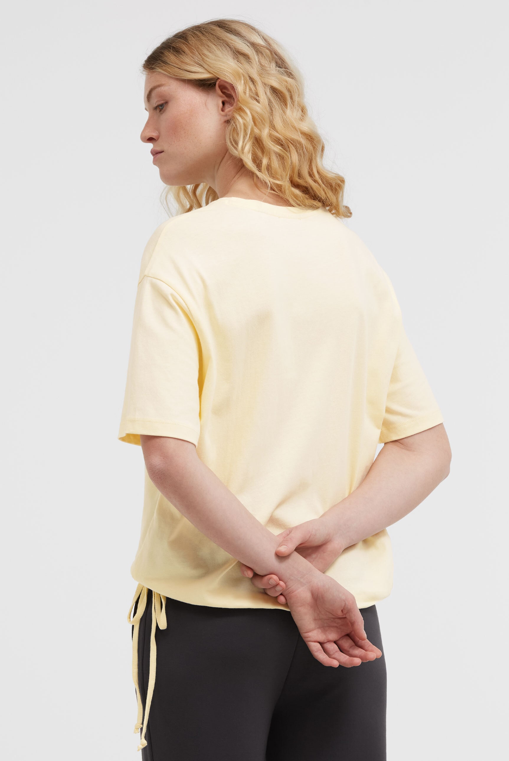 SENSES.THE LABEL Rundhalsshirt mit Bindeband am Saum