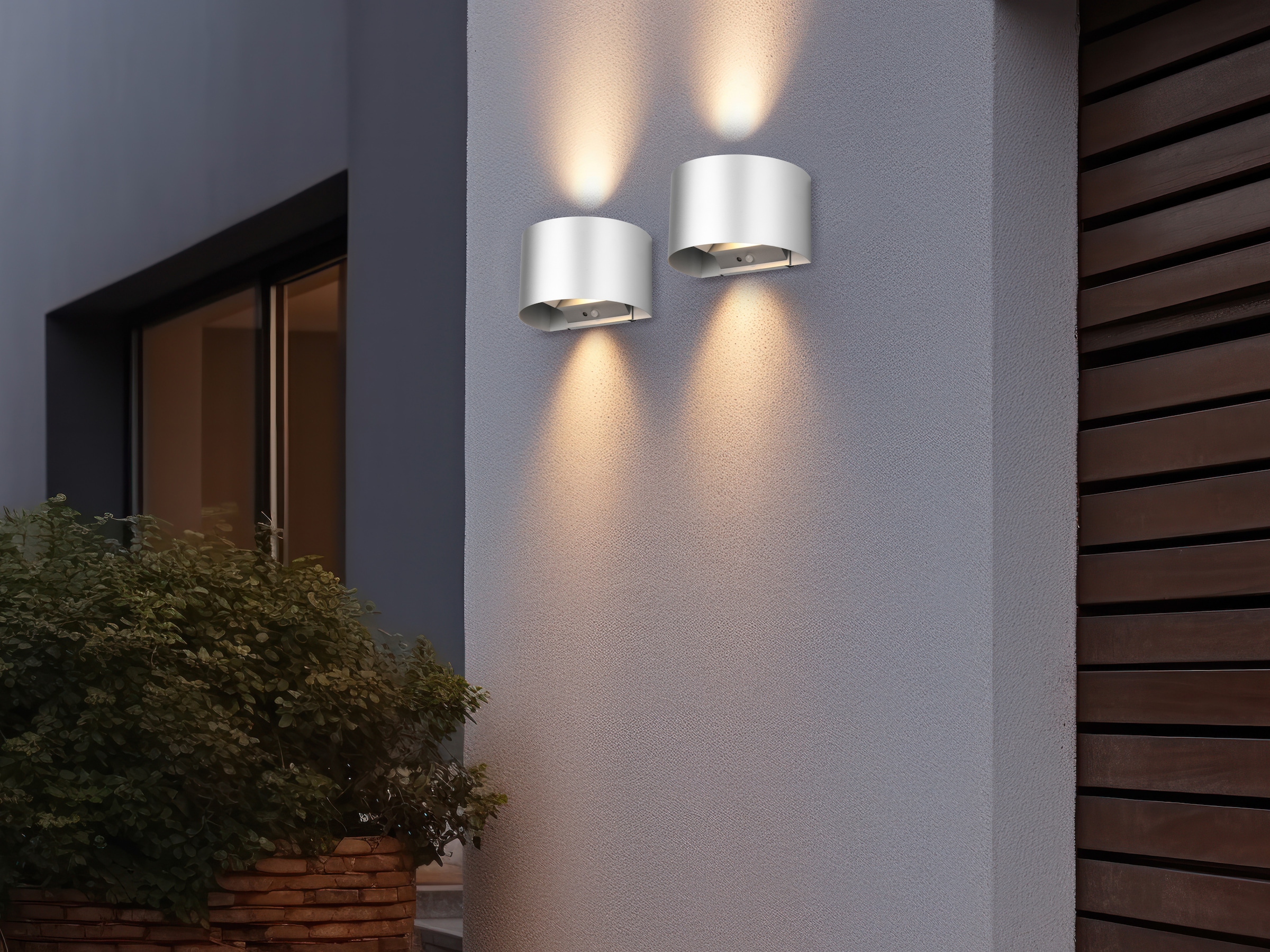 REALITY Leuchten LED Wandleuchte »TALENT«,  mit Magnet Wandhalterung, up-and-down Licht, IP44,  LED fest integriert, Bewegungsmelder, Dämmerungssensor, Akkubetrieb über USB-Anschluss