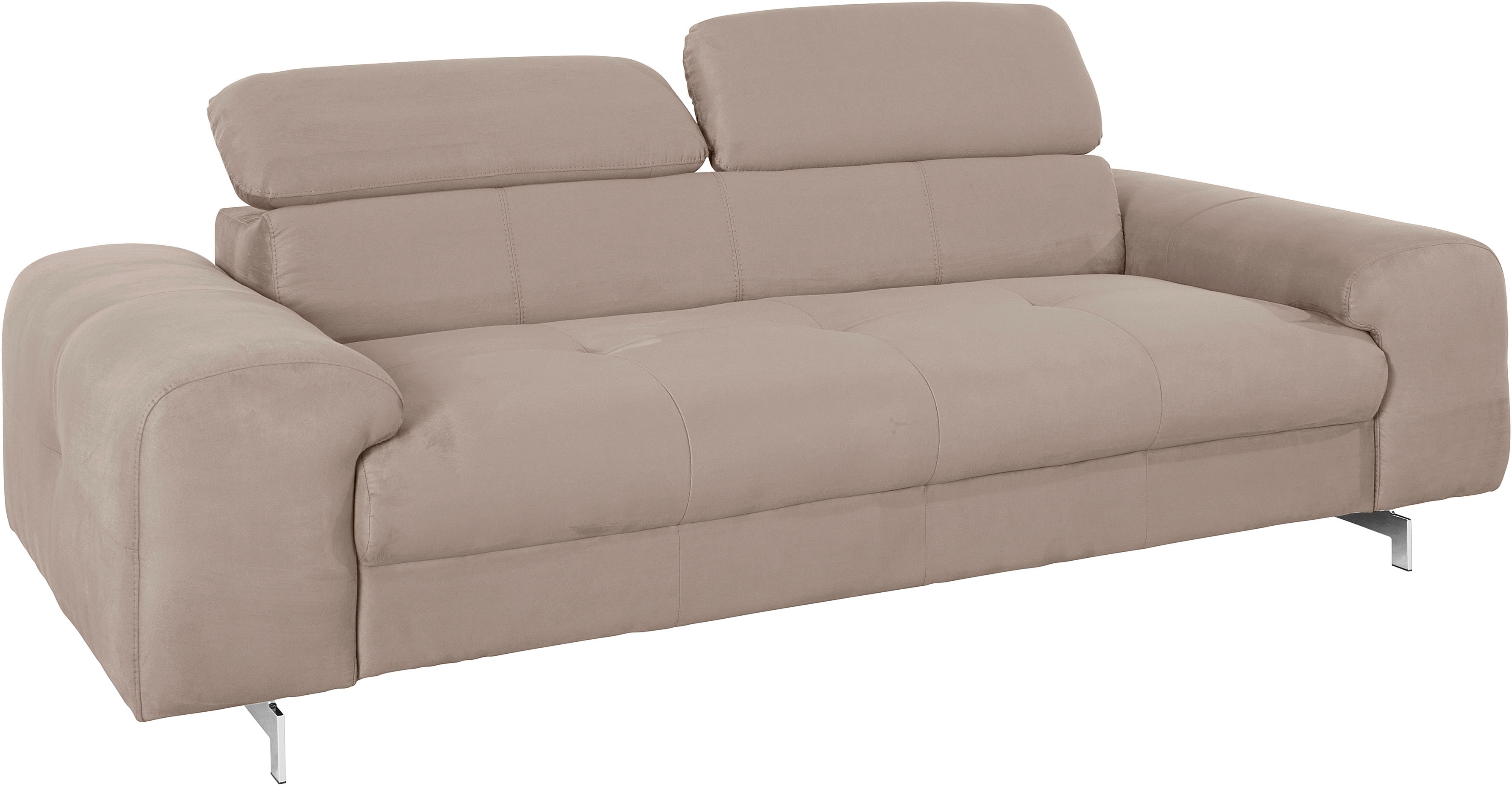 Thumbnail - COTTA 3-Sitzer "Chef", Big-Sofa mit Kopfteilverstellung, edle Metallkufen