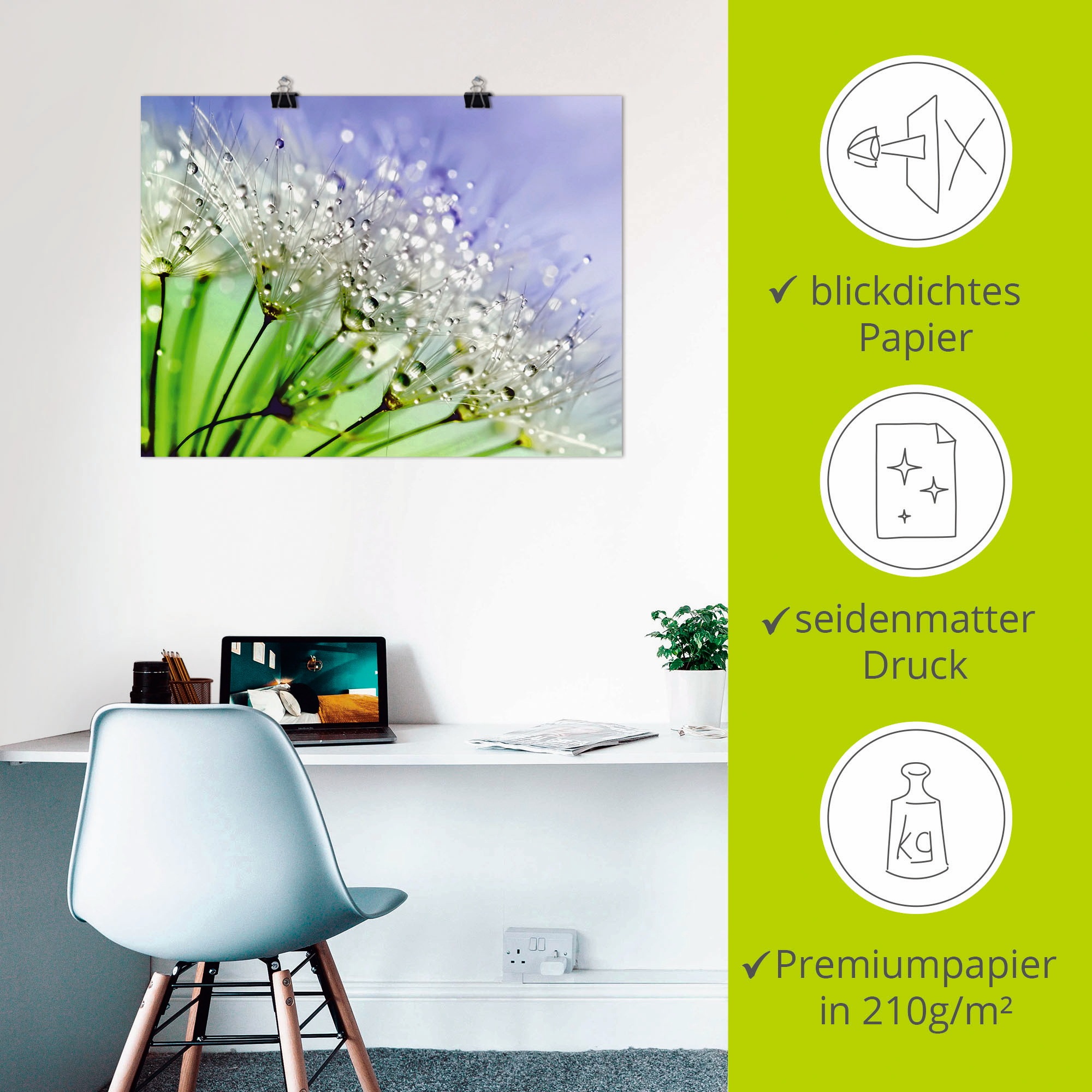 Artland »Glitzernde Pusteblume III« Blumen 1 Stk. tlg. als Leinwandbild, Poster in verschied. Größen