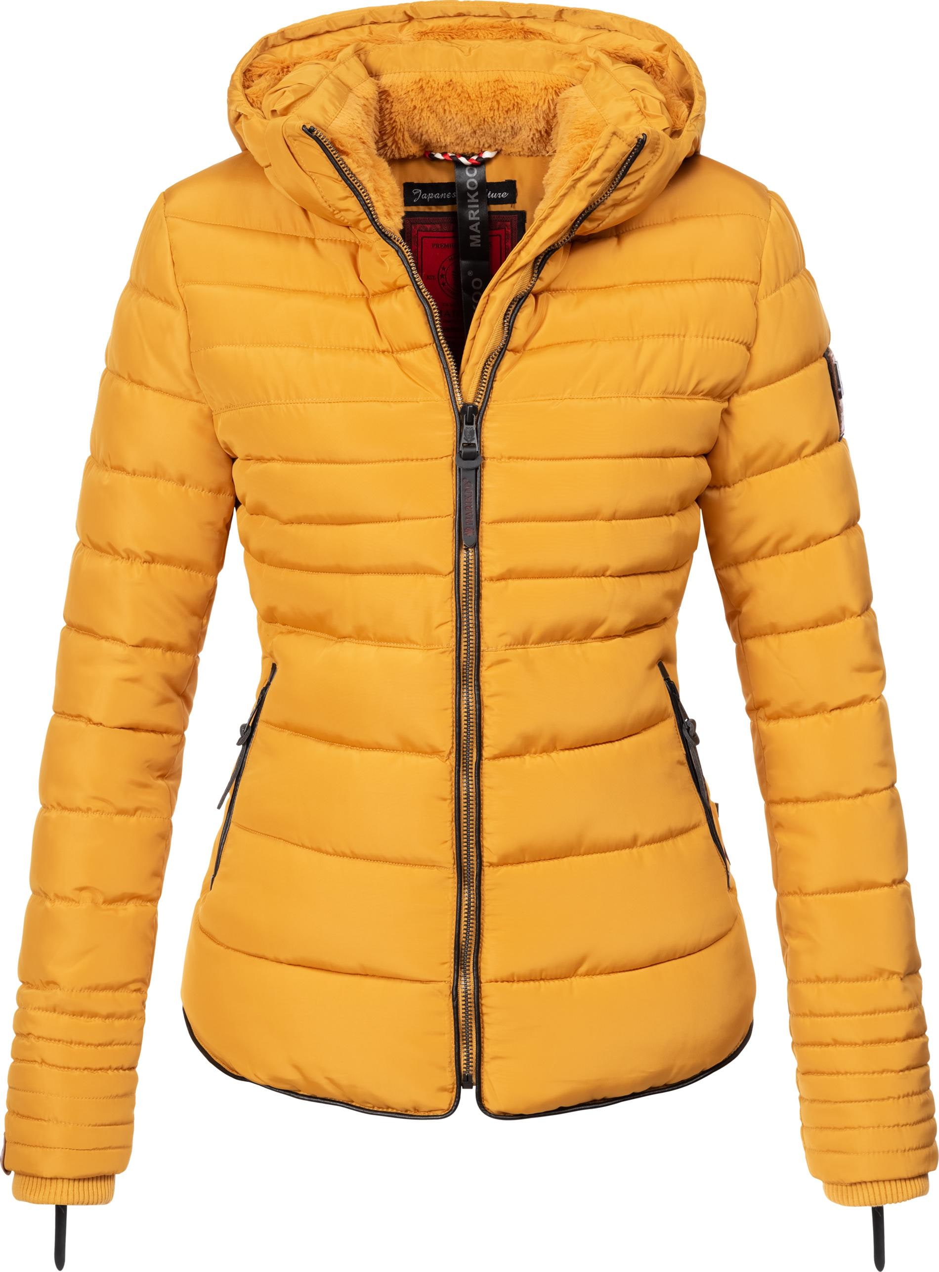 Marikoo Winterjacke »Amber«, mit Kapuze, stylische Steppjacke mit Teddyfutter