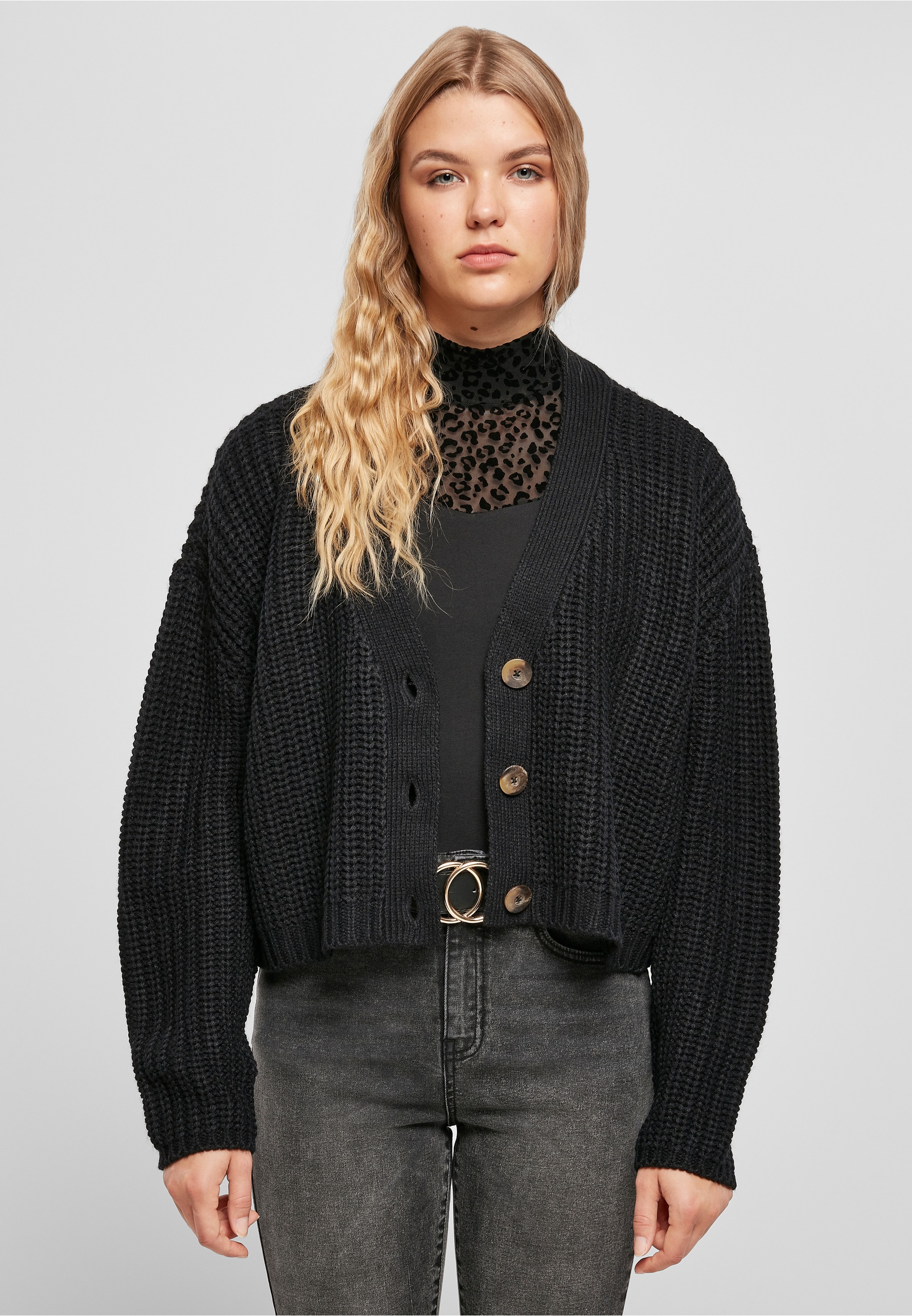 URBAN CLASSICS Cardigan »Urban Classics Damen Ladies Oversized Cardigan« 1 Stk.