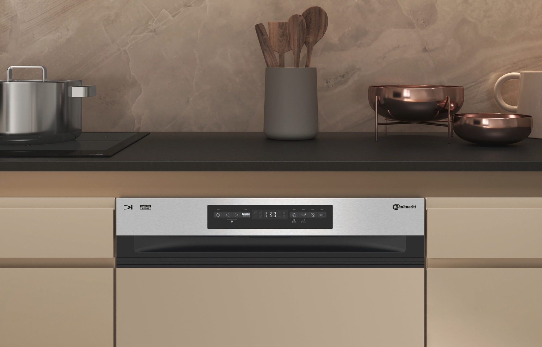 BAUKNECHT teilintegrierbarer Geschirrspüler »BKSV1 PBM« 15 tlg. Maßgedecke