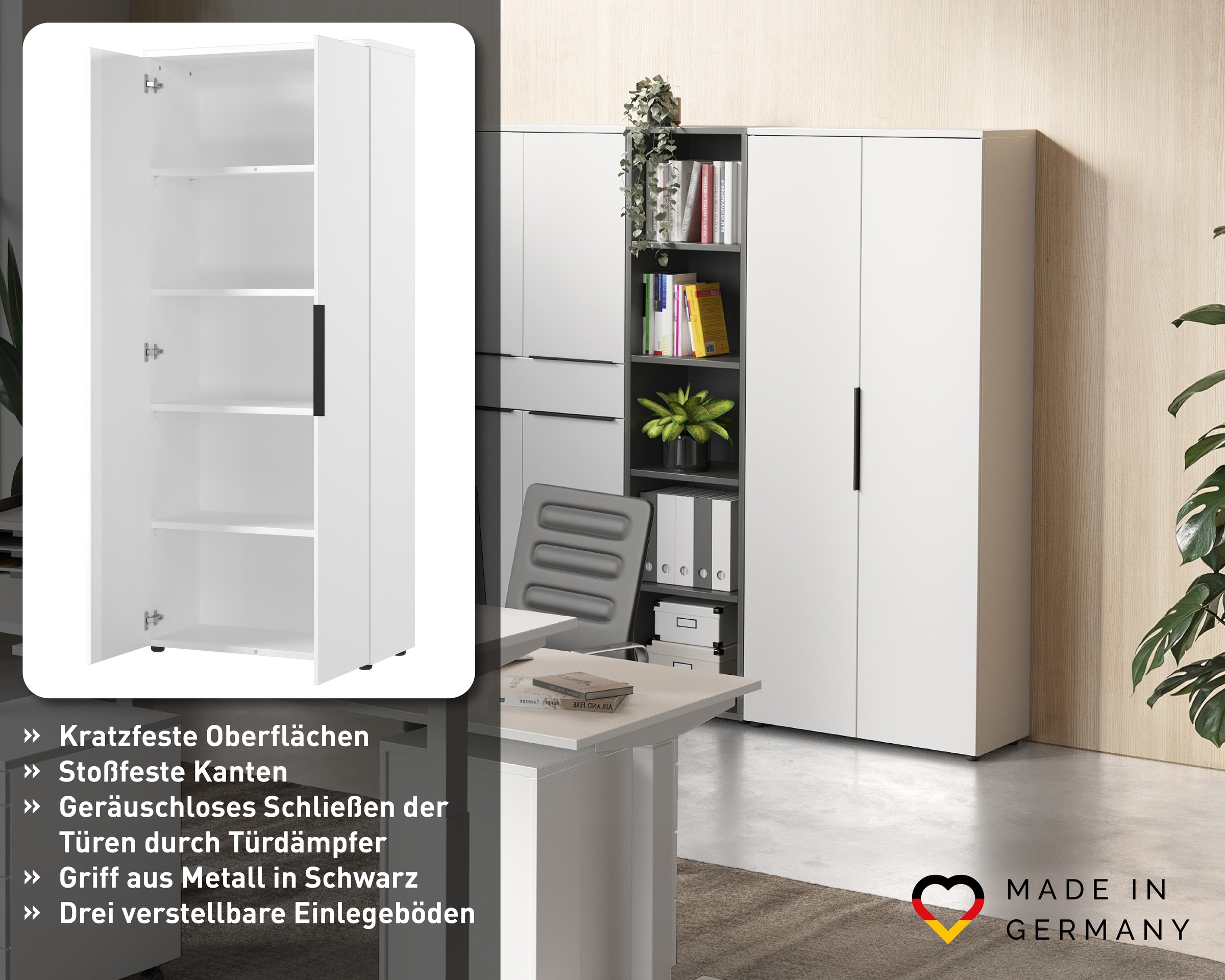 GERMANIA Aktenschrank »Mailand« optional mit Schublade, Türdämpfer, Breite 80 cm, Made in Germany