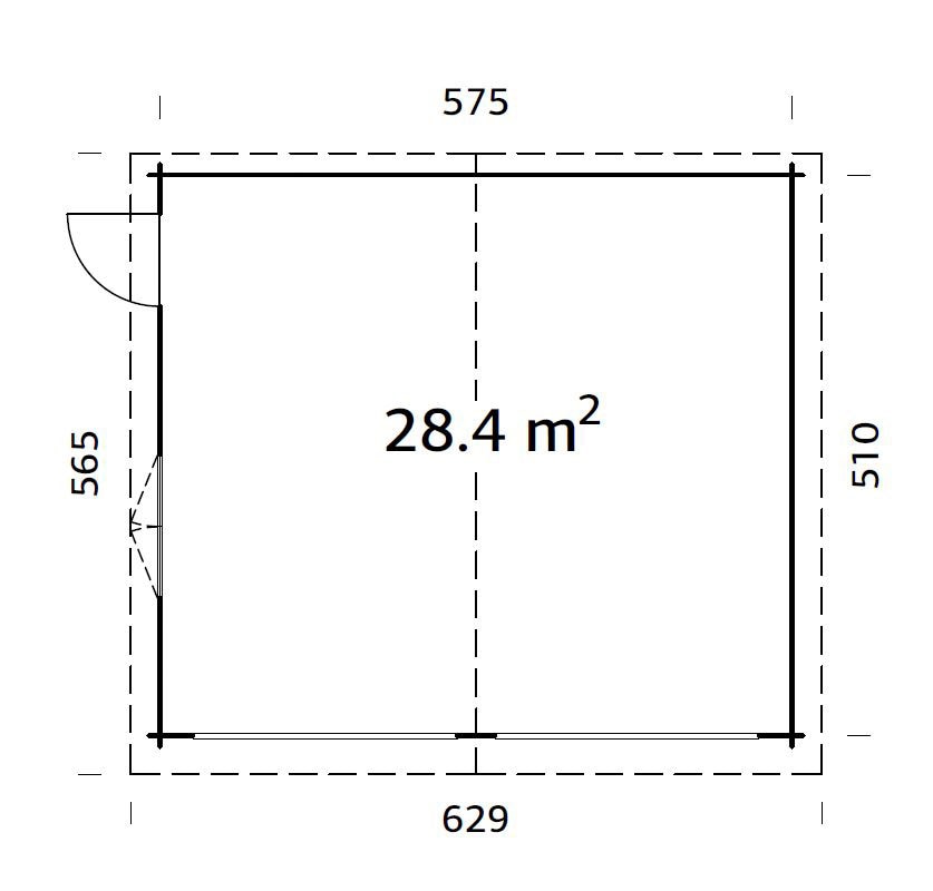 Palmako Garage »Roger«, BxTxH: 629x565x310 cm, ohne Tor, grau