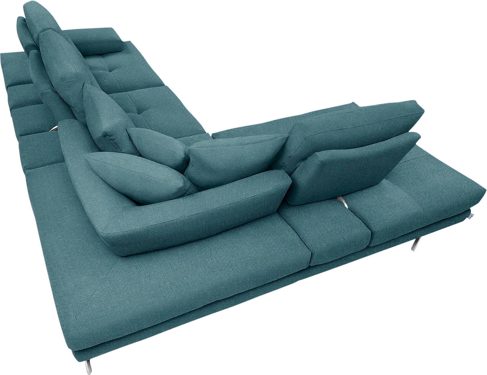 CALIA ITALIA Ecksofa »Toby Wing, L-Form, Designsofa mit sensationellem Sitzkomfort«, Sitztiefenverstell.,wahlw. mit Kissen-Set, Füße chrom glänzend
