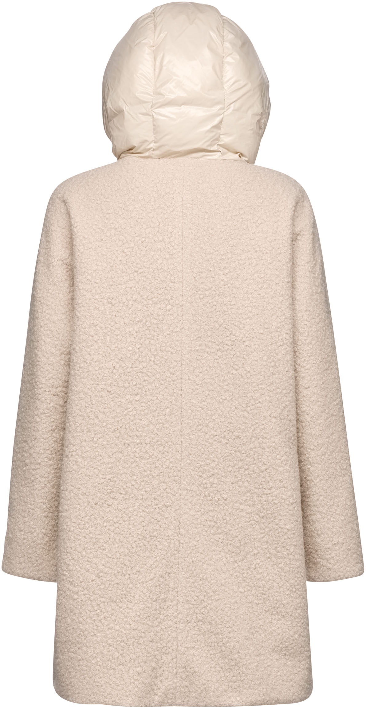 Geox Kurzmantel »CALITHE«, im Materialmix, Kapuze, große aufgesetzte Taschen, Knöpfe