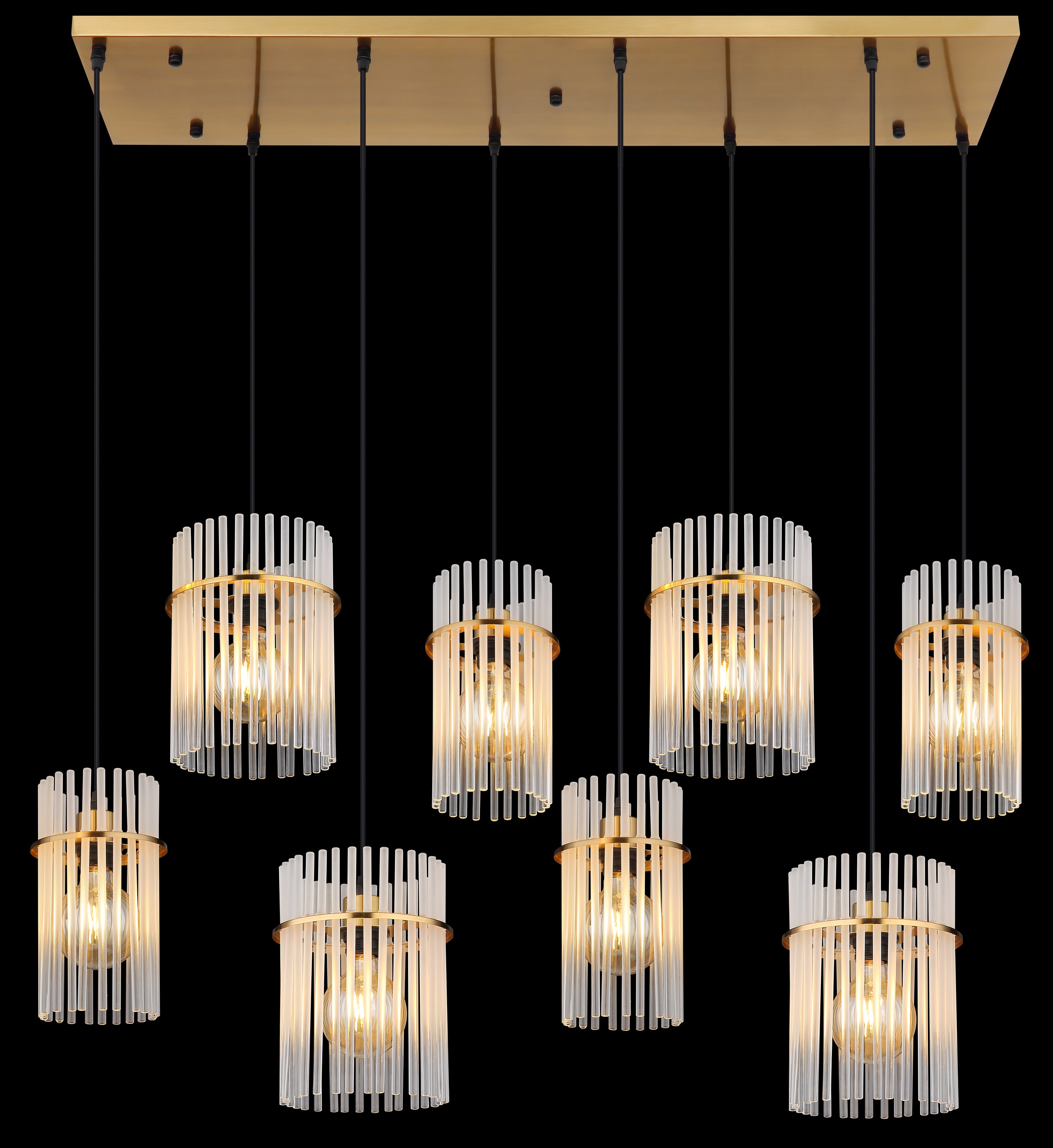 GLOBO LIGHTING Hängeleuchte »GORLEY« E27 1 Stk. Hängelampe Glasstäbe opal klar verlaufend elegant Wohnzimmer Esszimmer