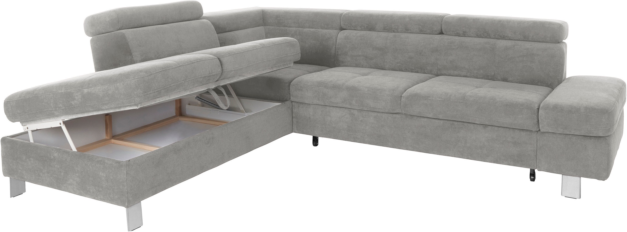 exxpo - sofa fashion Ecksofa »Fiji, L-Form«, mit Kopf- bzw. Rückenverstellung, wahlweise mit Bettfunktion