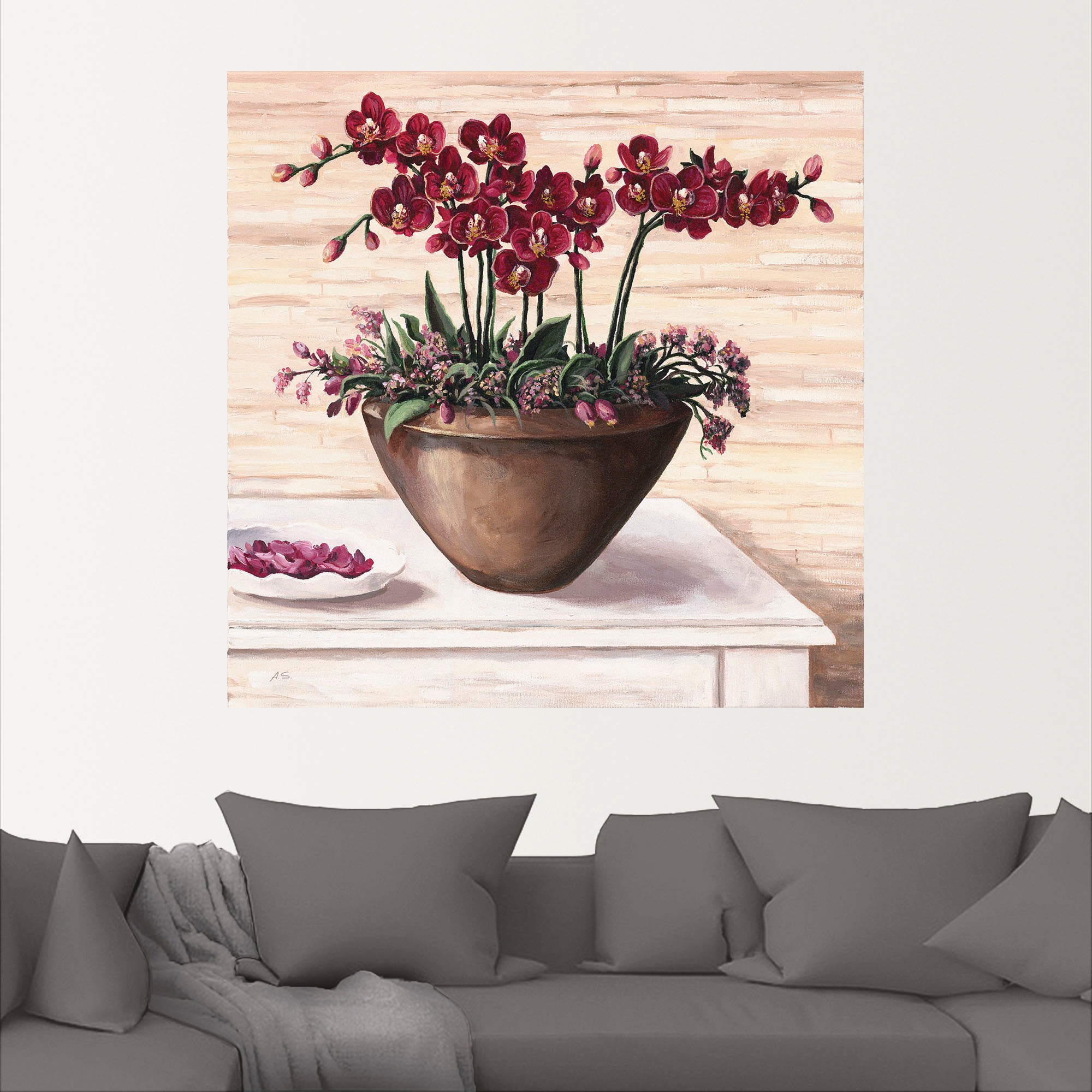 Artland Wandbild »Orchideen in Bordeaux«, Blumen, (1 St.), als Alubild, Outdoorbild, Leinwandbild, Wandaufkleber, versch. Größen