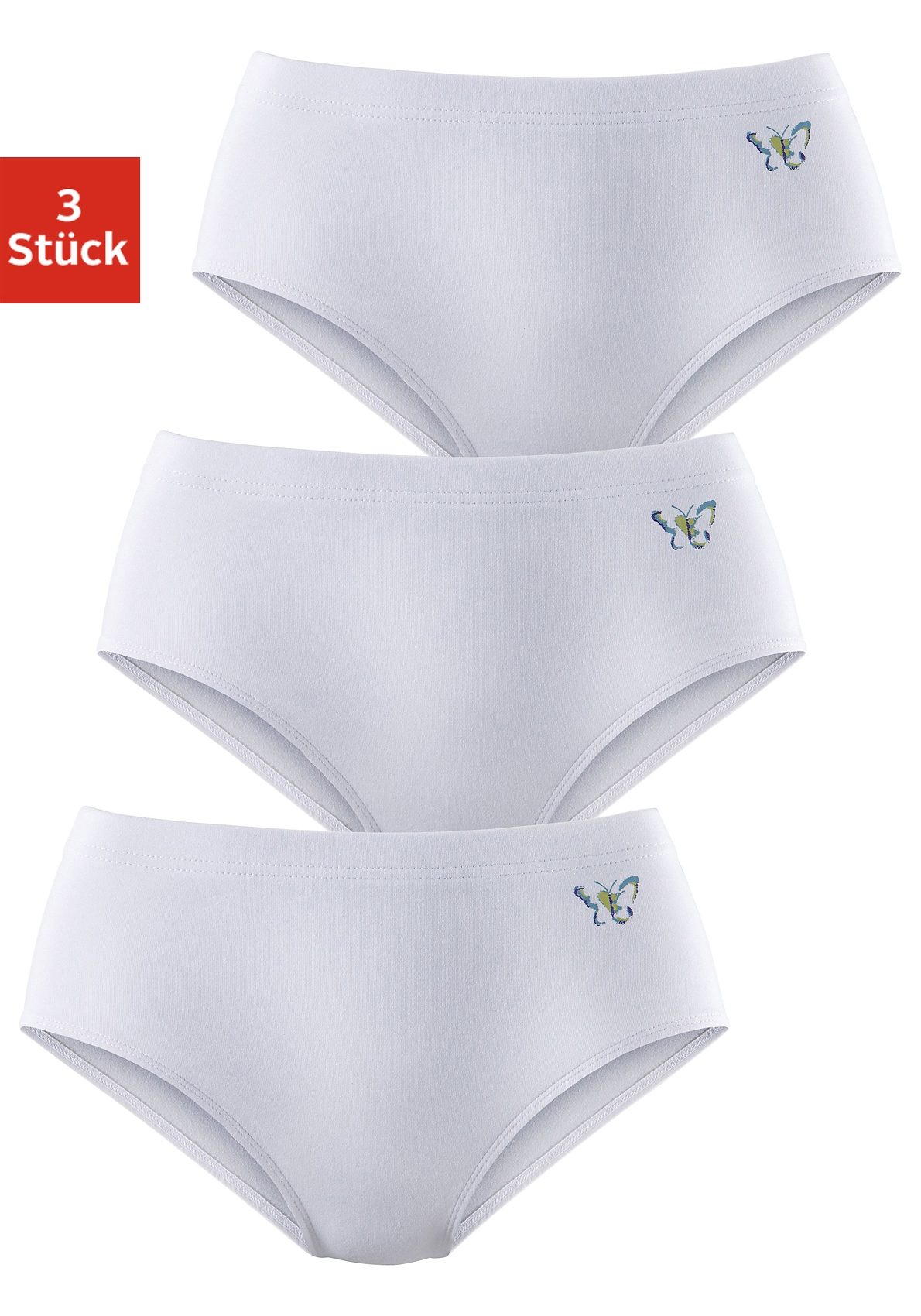petite fleur by Lascana Formslip 3er-Pack, shape wear, unifarben, mit Schmetterlingsdruck, Baumwollmischung