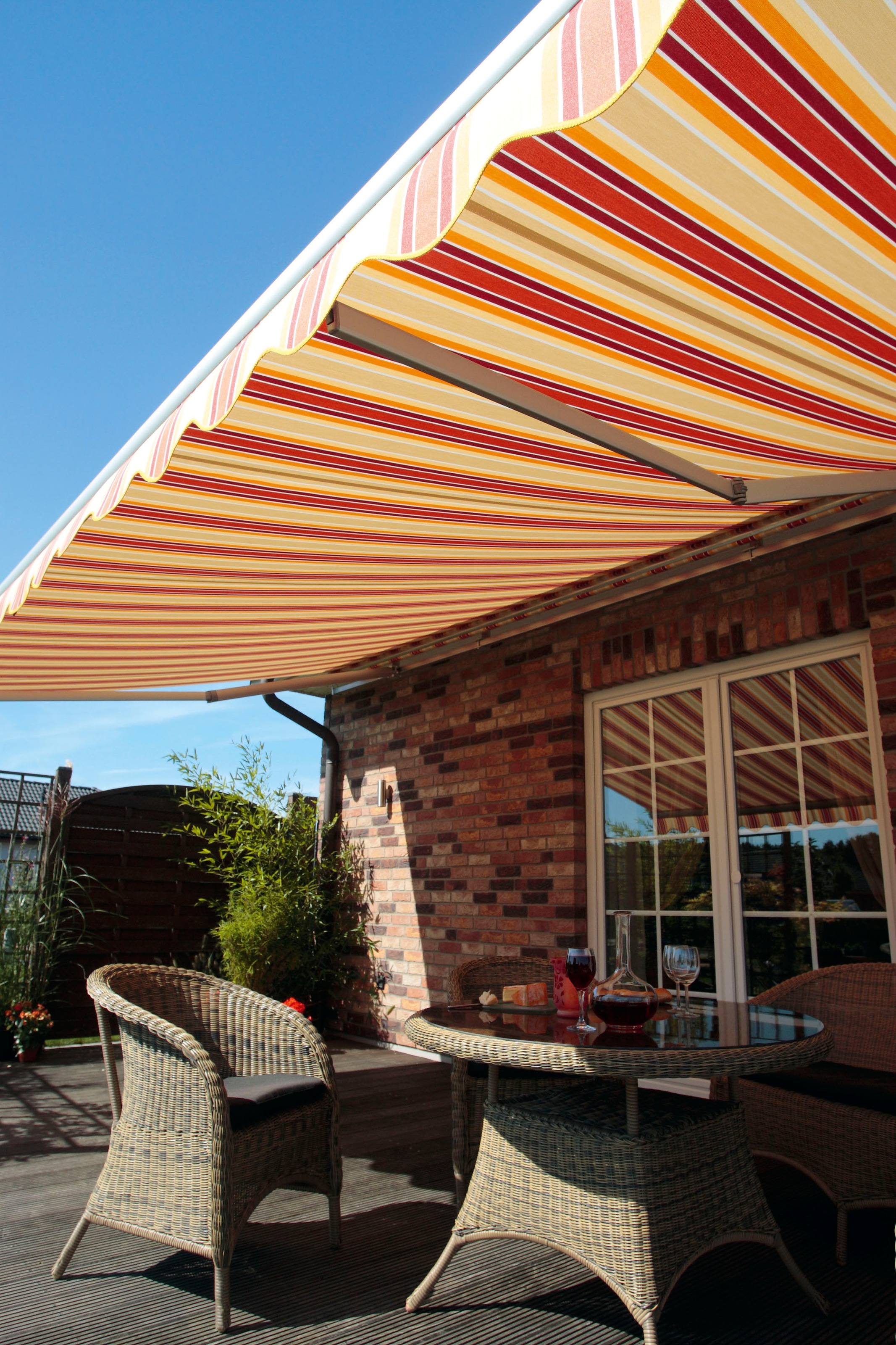 Spettmann Halbkassettenmarkise »SKY FIX«, 500 cm Breite, 300 cm Ausfall, Volant gewellt