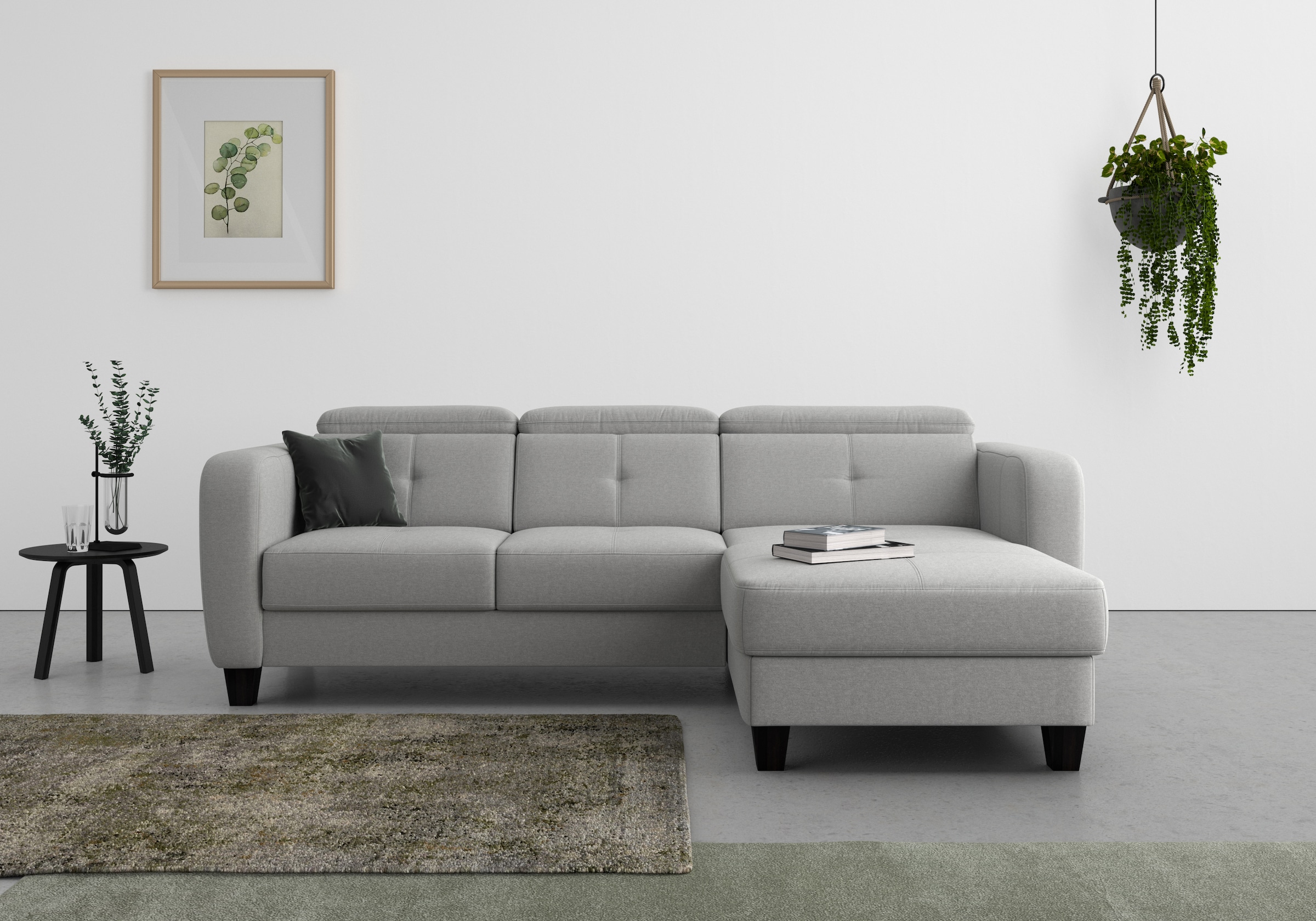 sit&more Ecksofa "Belluci L-Form" inklusive Federkern, wahlweise mit Schlaffunktion und Bettkasten