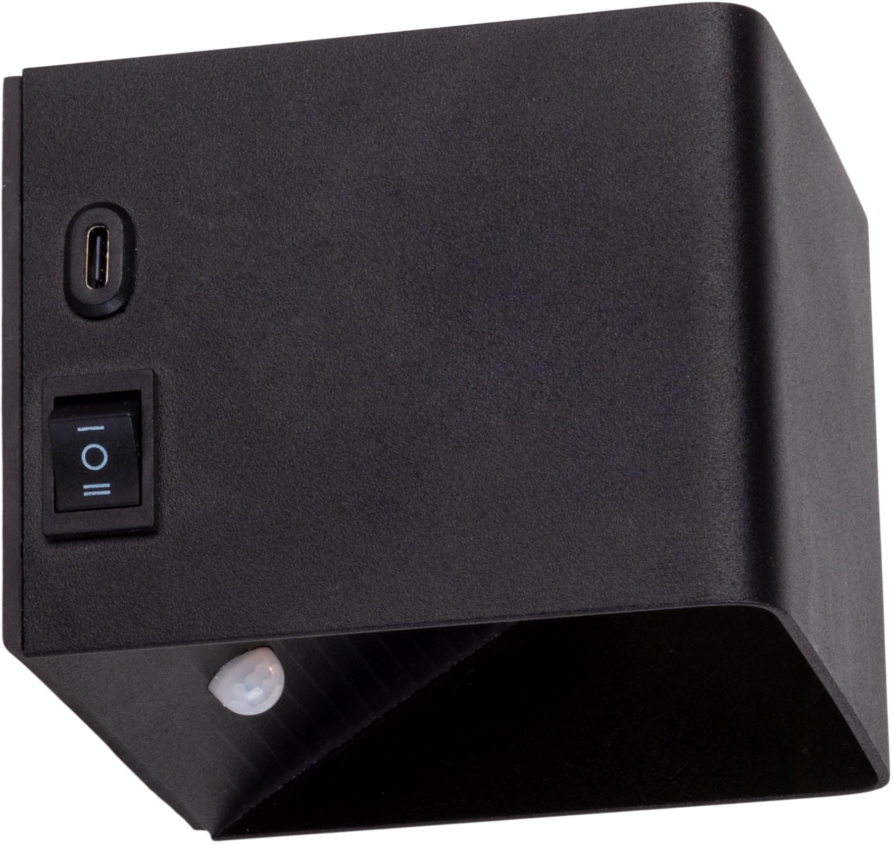 näve LED Wandleuchte »Cube«, 1 flammig, Leuchtmittel LED-Modul | LED fest integriert, Akku, magnetisch, Bewegungssensor, Memory, USB-C, Kippschalter