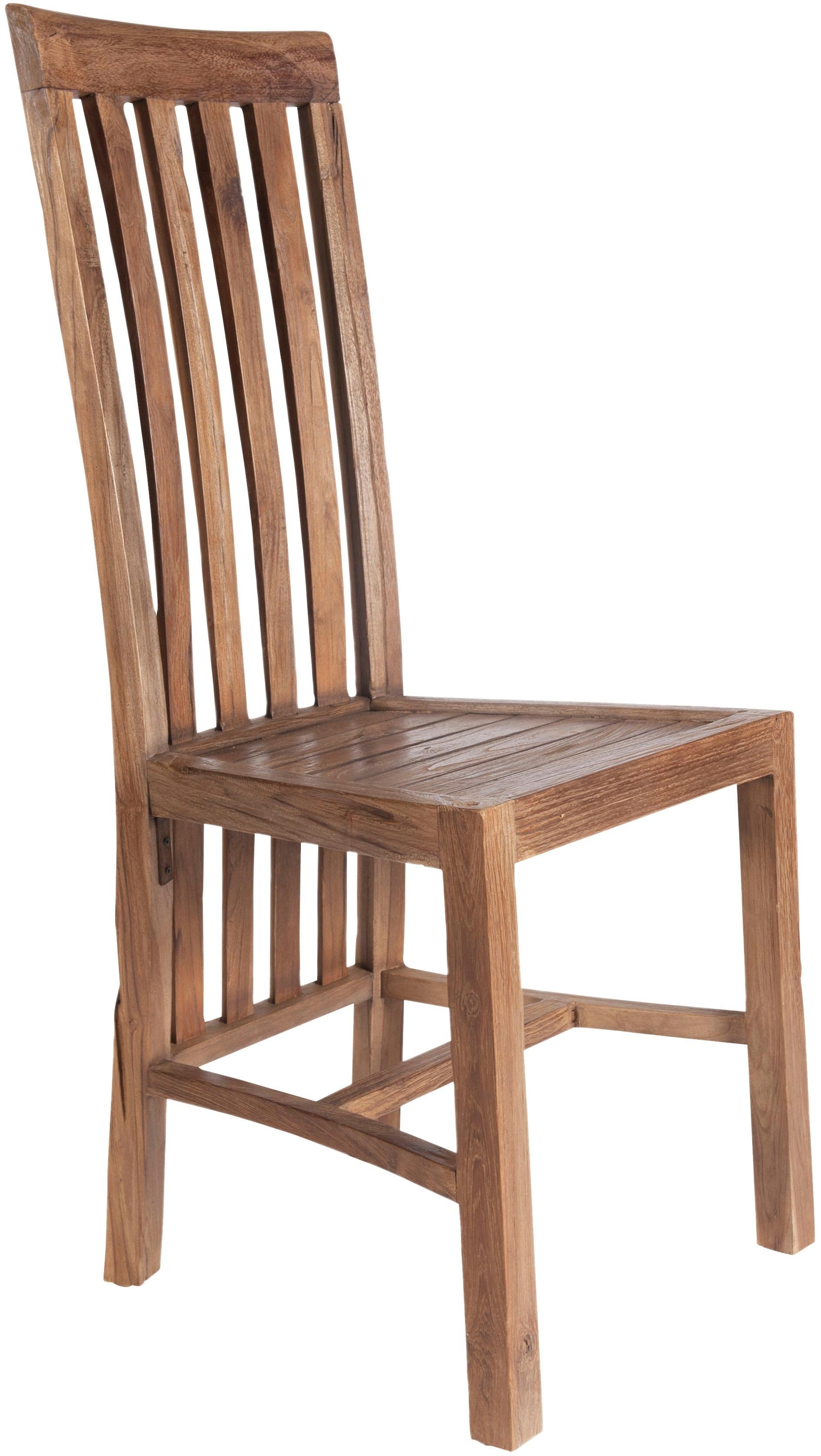 SIT 4-Fußstuhl "Armlehnstuhl Coral Teak Massivholz Landhaus Vintage Natur" () Teak Massivholz Armlehnstuhl im Vintage Landhaus Design