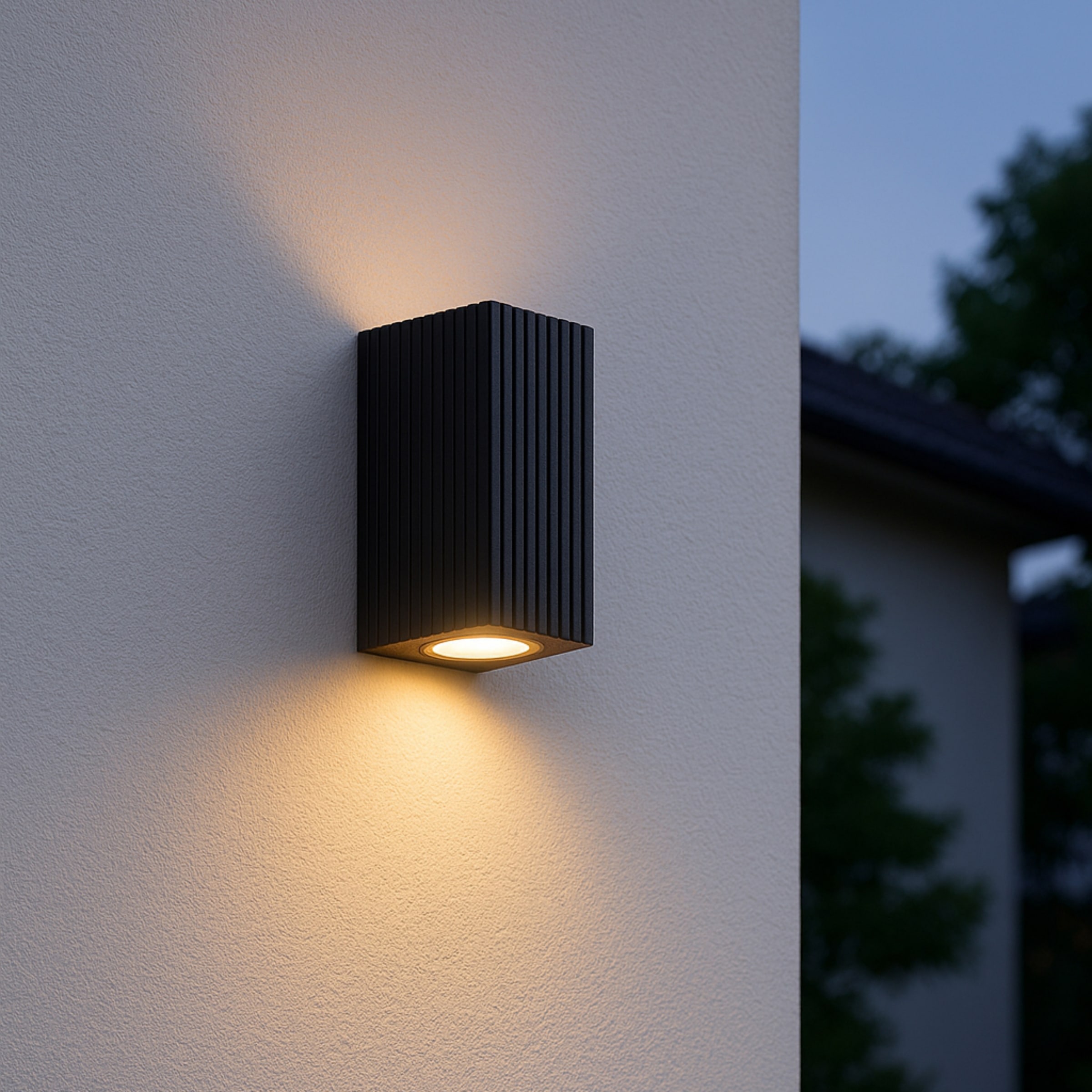 OTTO home Außen-Wandleuchte "Jellina Up- & Down Light Wandlampe" GU10 1 Stk. GU10, IP44, Aluminium/Glas, Spot, Außenlampe, Outdoor, schwarz