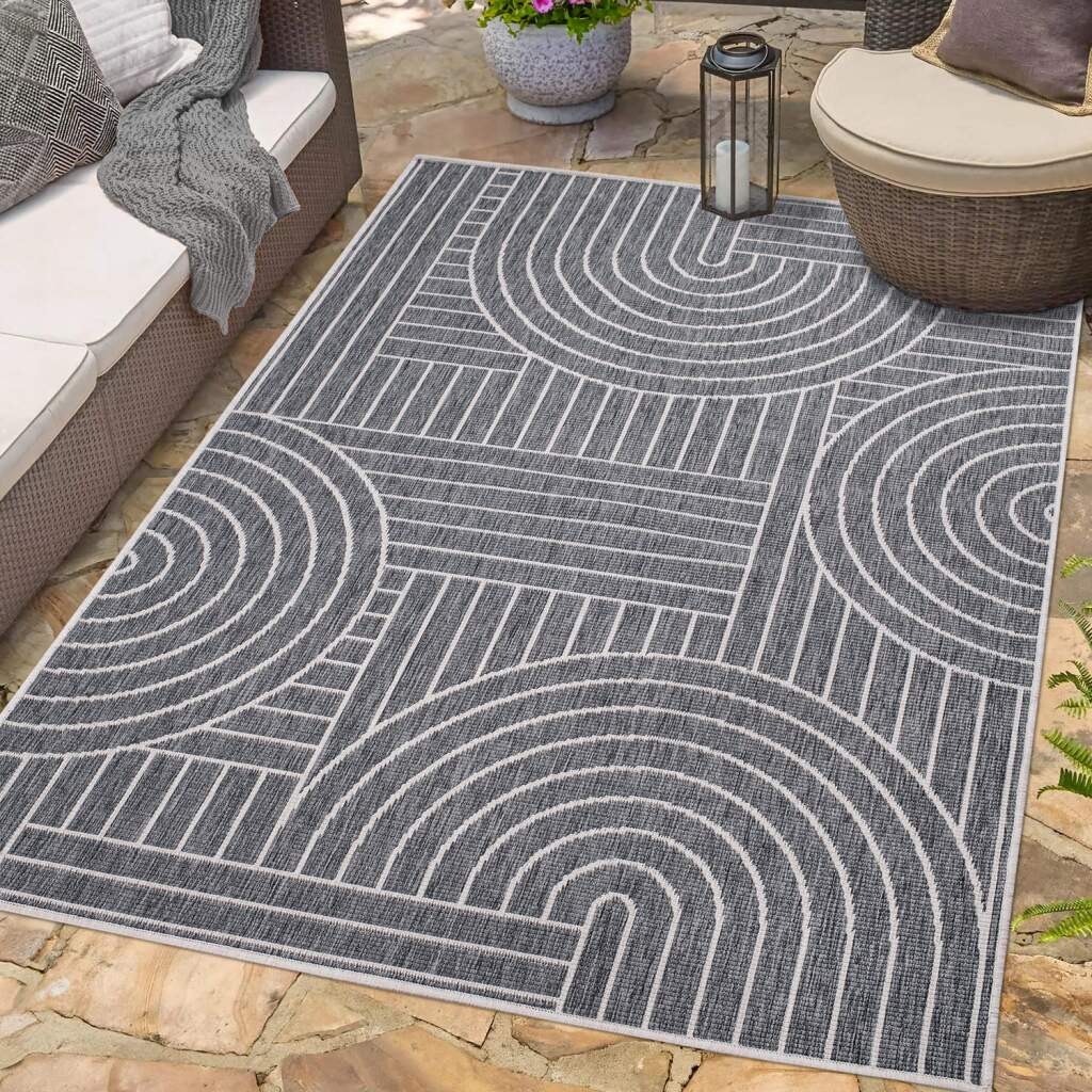 Carpet City Outdoorteppich »DUO RUG 5842«, rechteckig, Wendeteppich Wetterfest In- & Outdoor, Balkon, Terrasse, Wohnzimmer