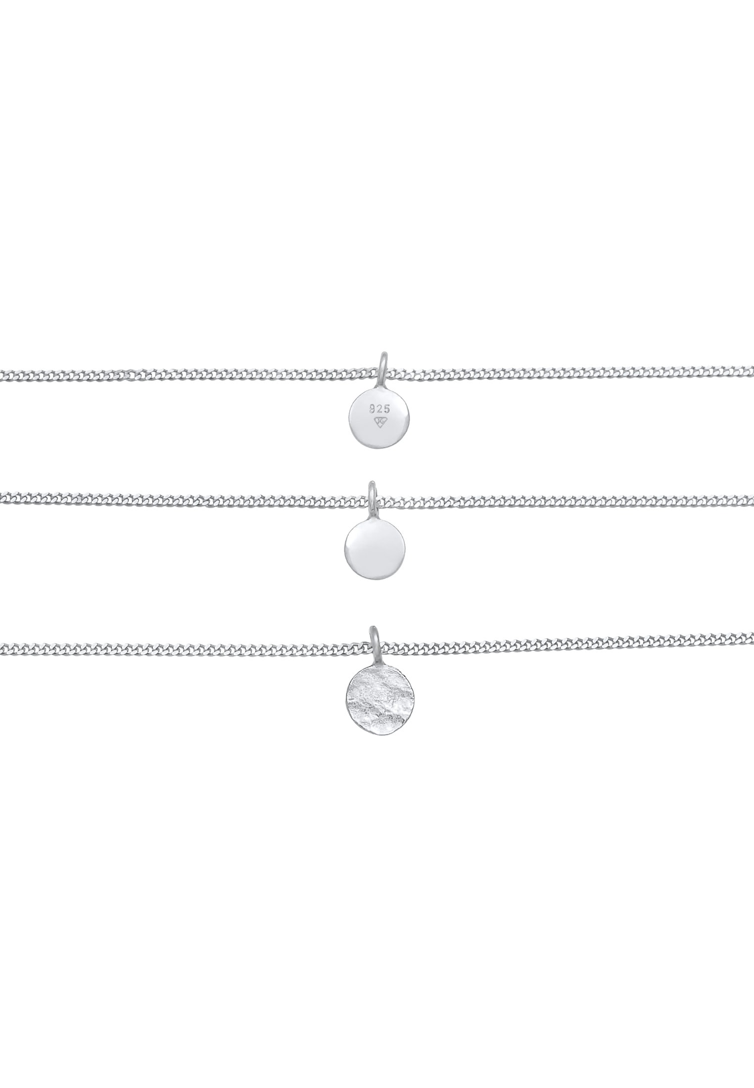 Elli Choker »Halskette Choker Layer Dreireihig Plättchen Boho 925 Silber«