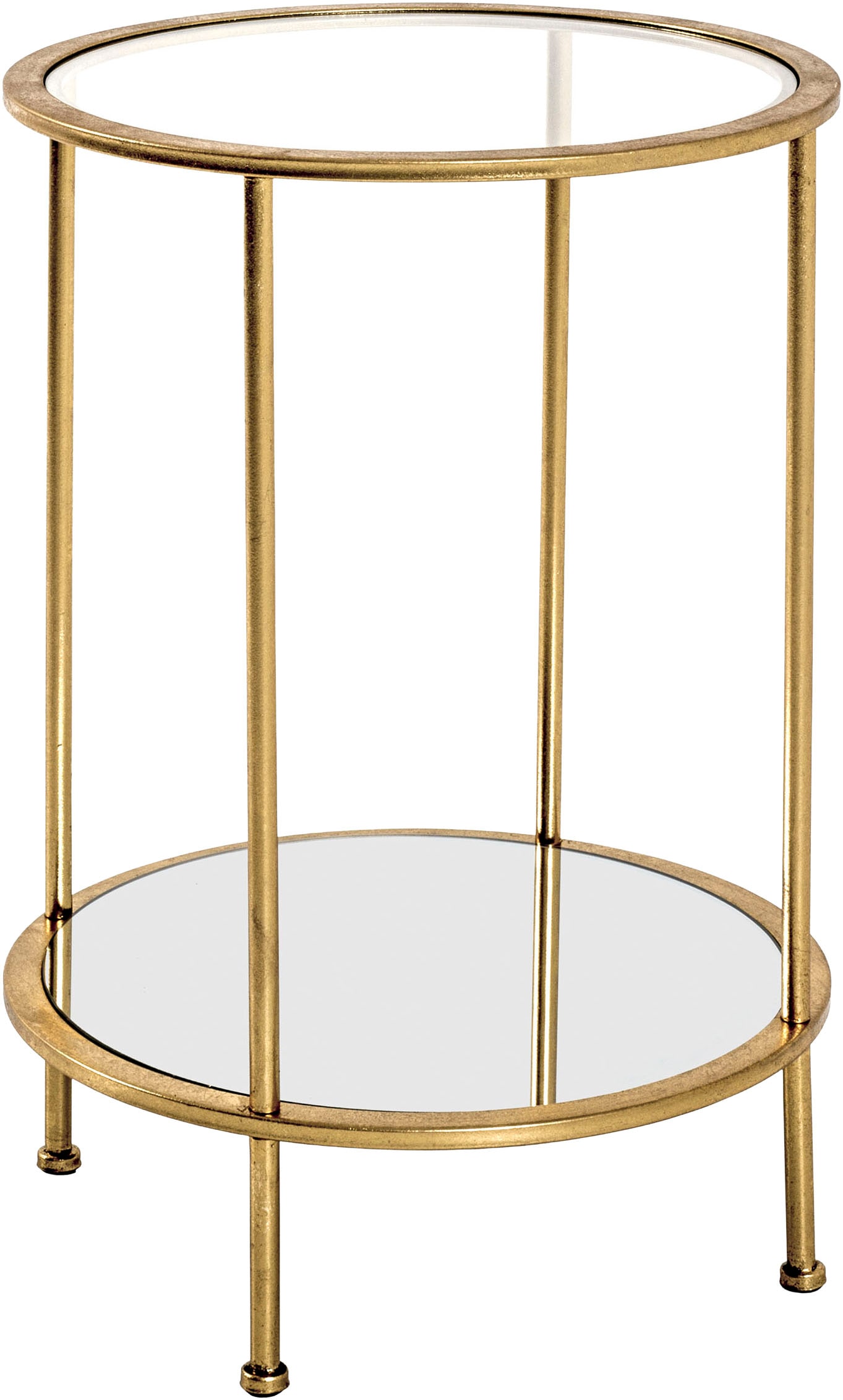 HAKU Beistelltisch "Sofatisch, Wohnzimmertisch" 1 Stk. tlg. rund - aus Metall Gold - Ø/H 38/55 cm