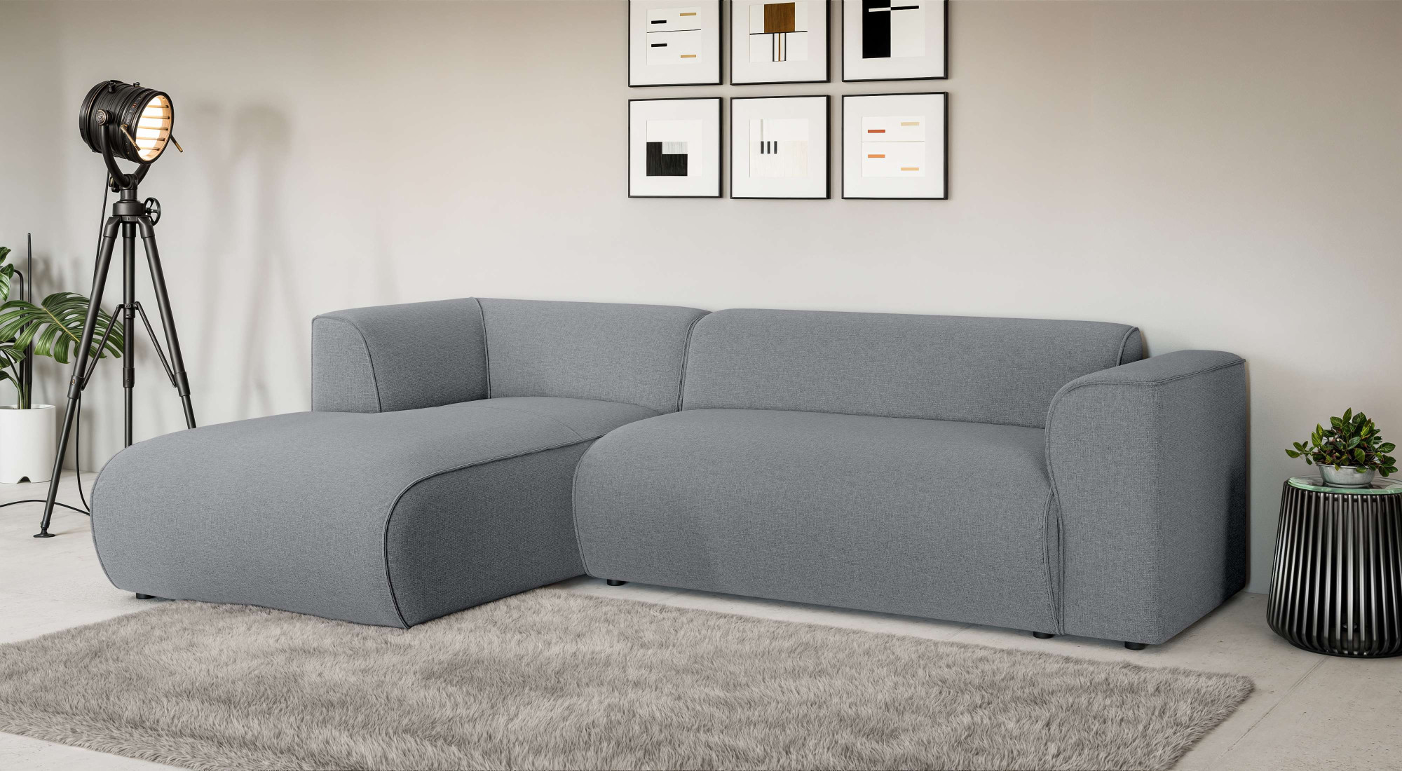 Home affaire Ecksofa "GENTON L-Form (257 cm), zeitlos & stilvolles Design," Aufwendig gepolstert, in Cord, Chenille und Struktur
