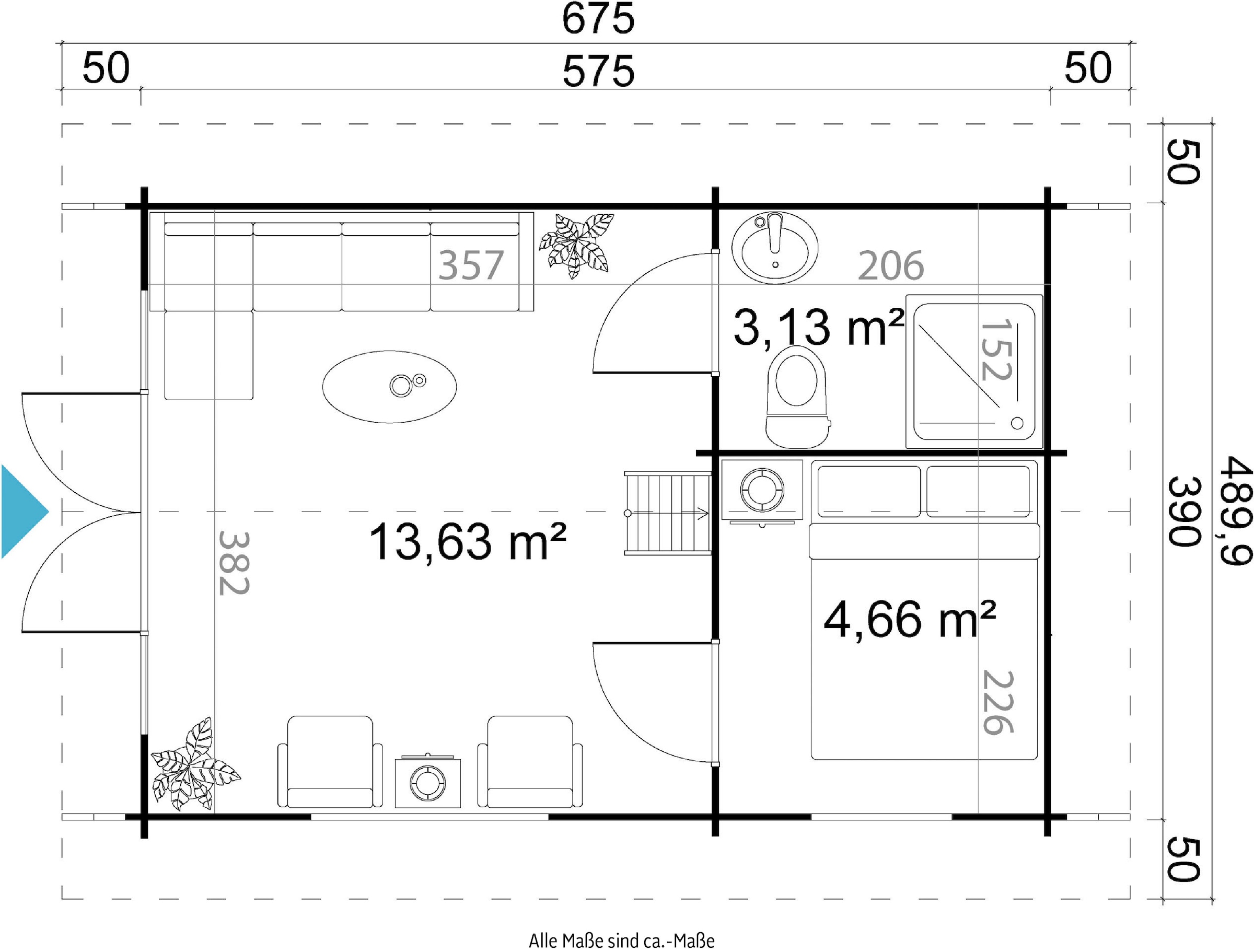 LASITA MAJA Gartenhaus »CAROLINE«, (Set, inkl. Fußbodenbretter zum Verlegen)