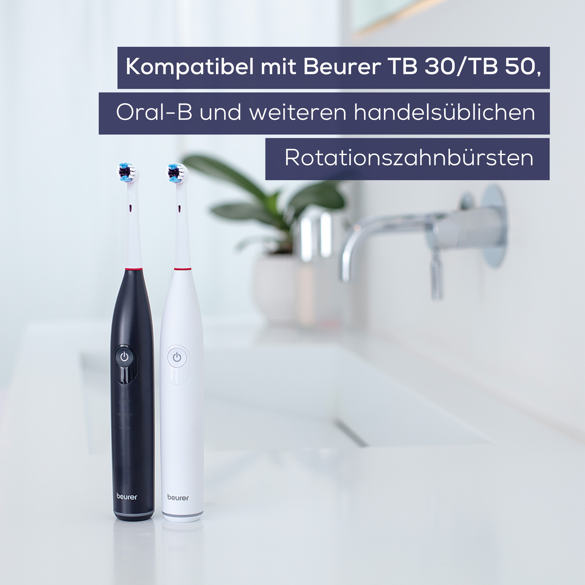 Thumbnail - BEURER Aufsteckbürsten "TB 30/50 Bürstenköpfe Sensitive, für elektrische Zahnbürsten" Mit 2 Borstenarten & Schutzkappe, ...