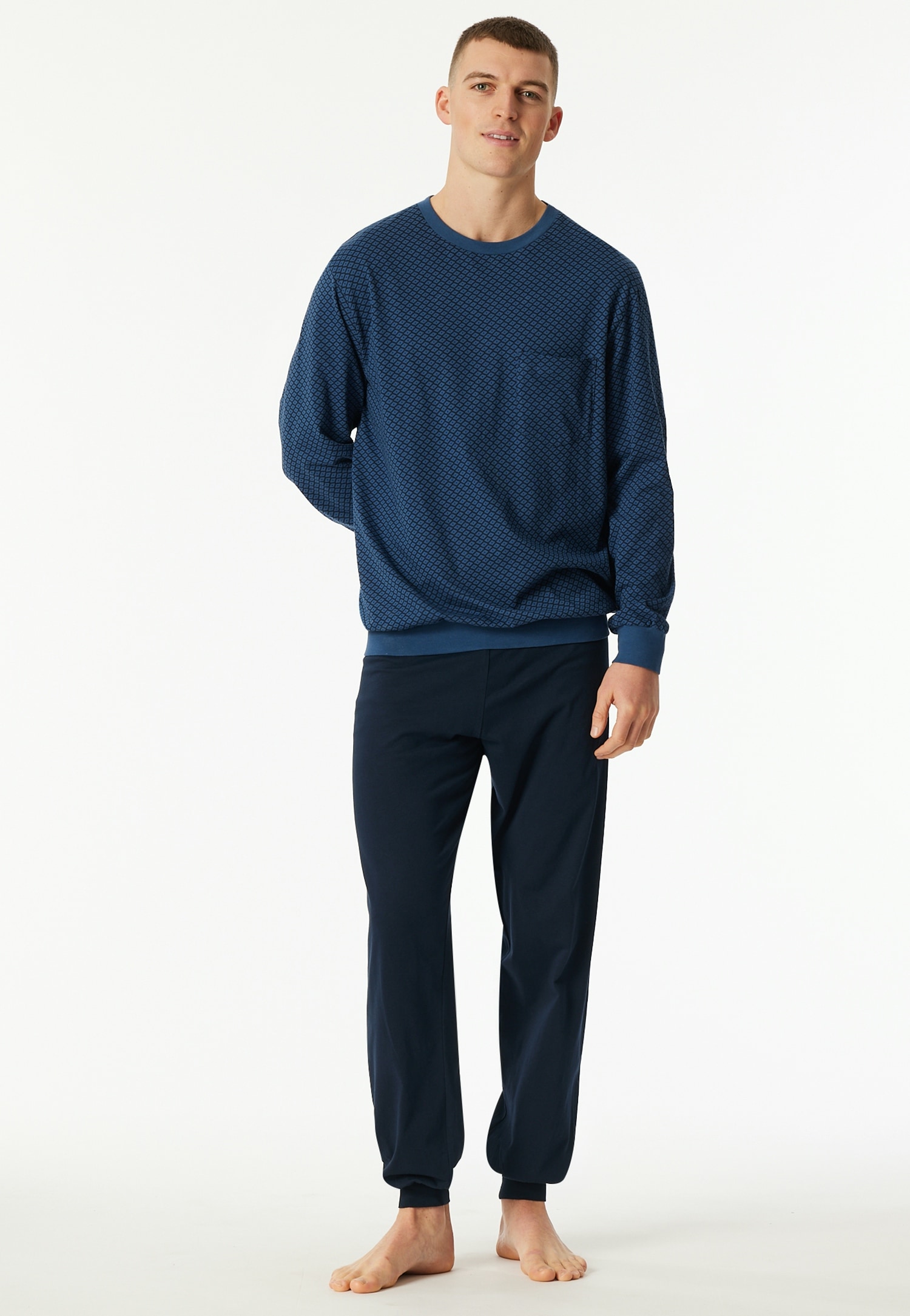 Schiesser Schlafanzug "Comfort Essentials" 2tlg., 2 tlg. mit angenehmen Bündchen