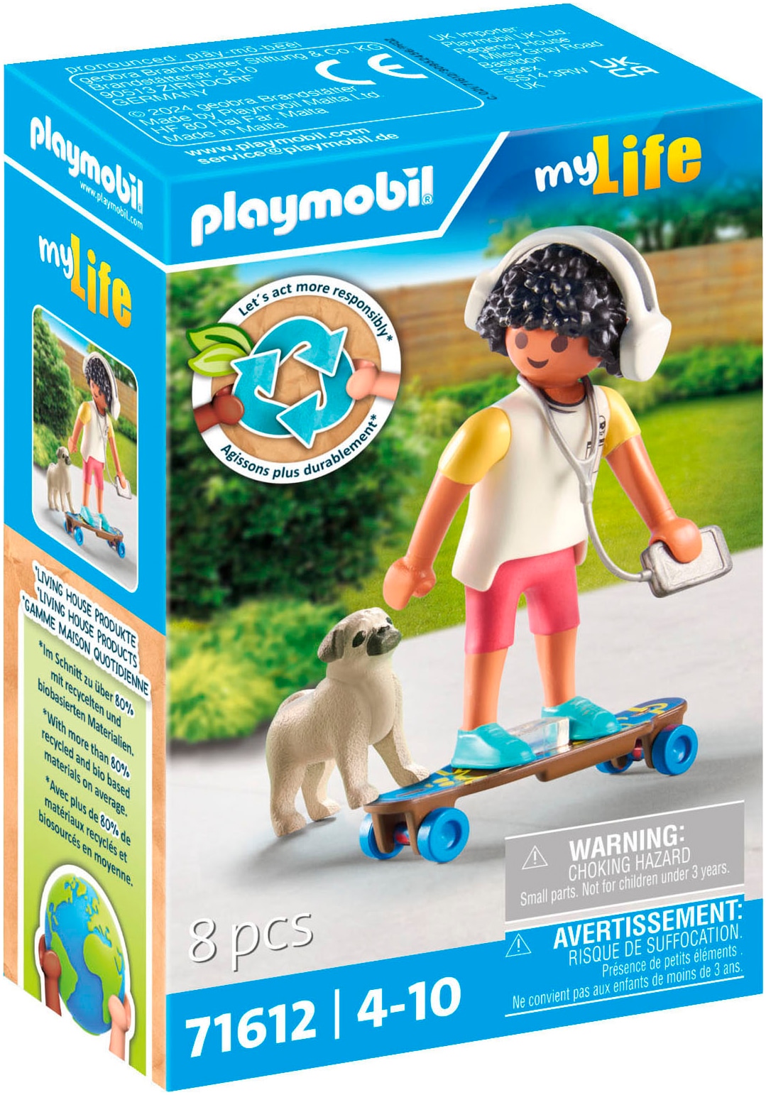 Playmobil® Konstruktions-Spielset »Junge mit Hund (71612), myLife«, (8 St.), Made in Europe