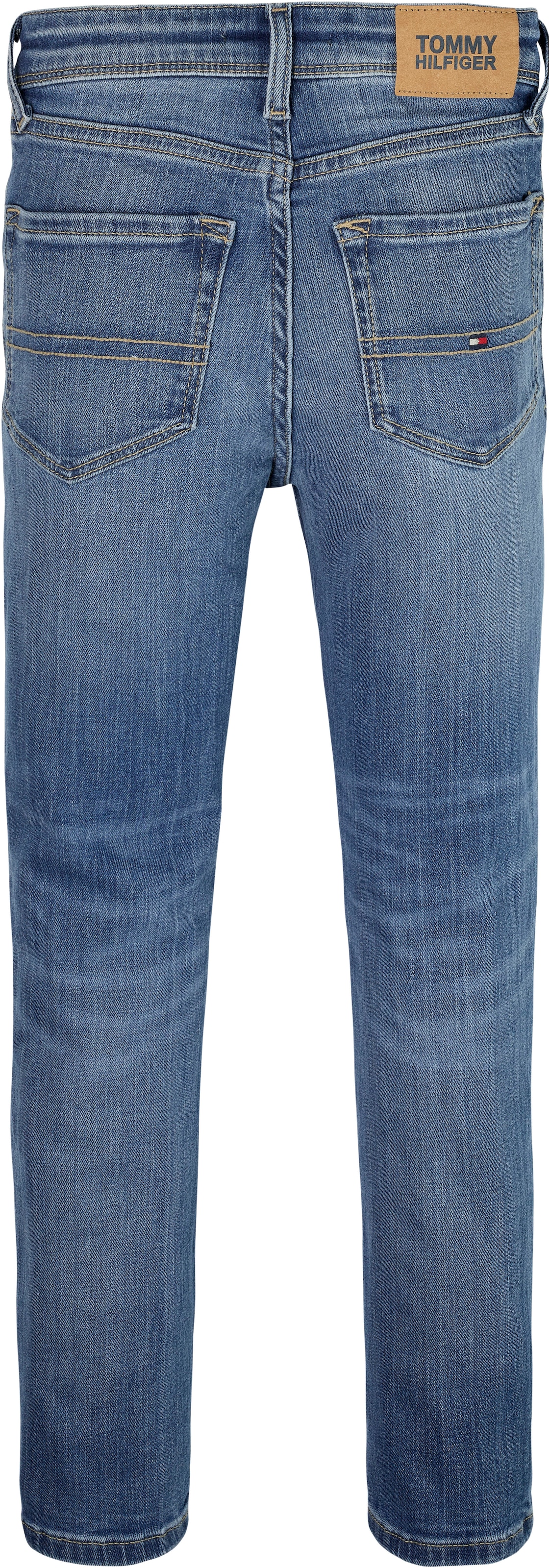 Tommy Hilfiger Skinny-fit-Jeans »SCANTON Y MID BLUE WASH DENIM«, Kinder bis 16 Jahre mit Logostickerei