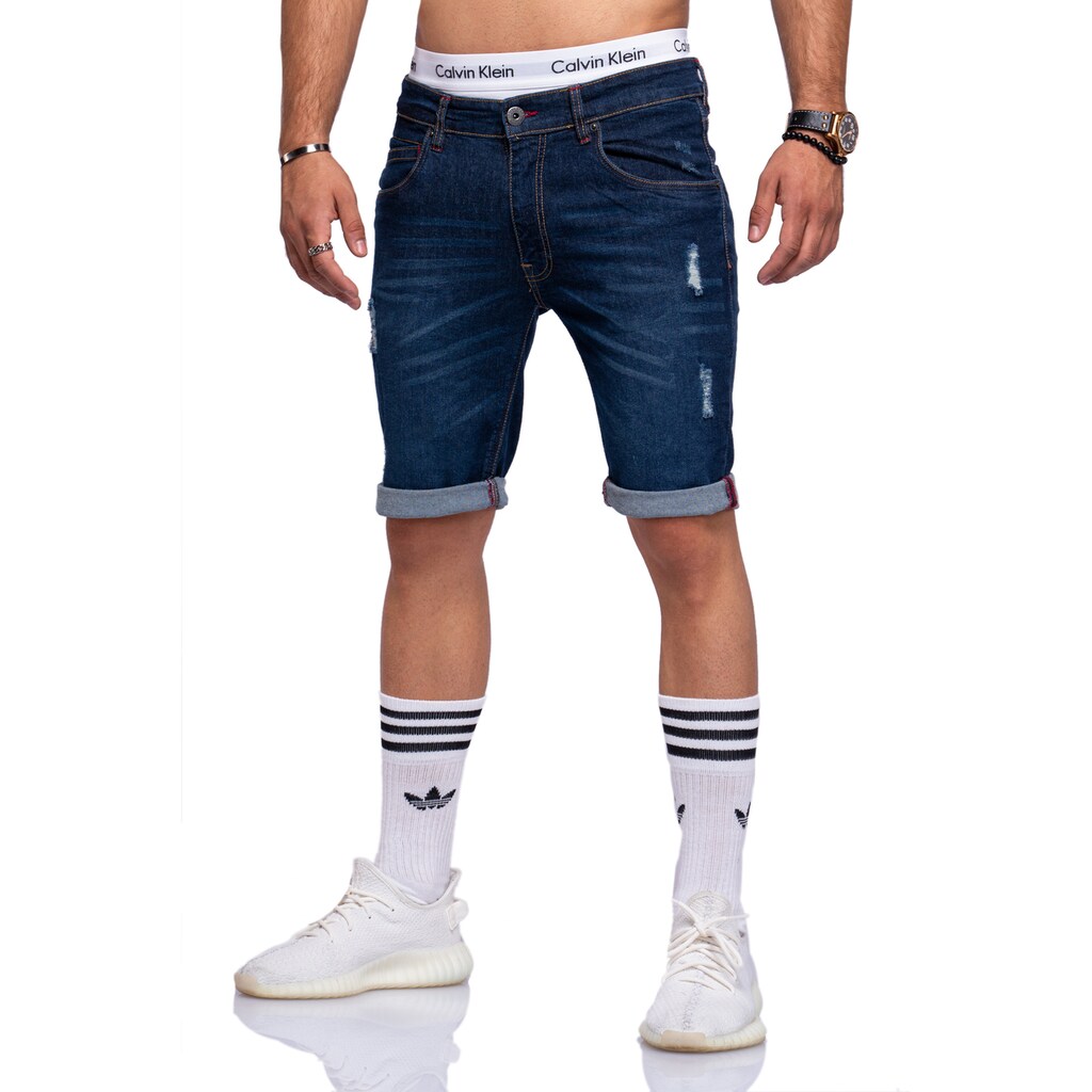 behype Shorts »ARVID«, Im Used-Design