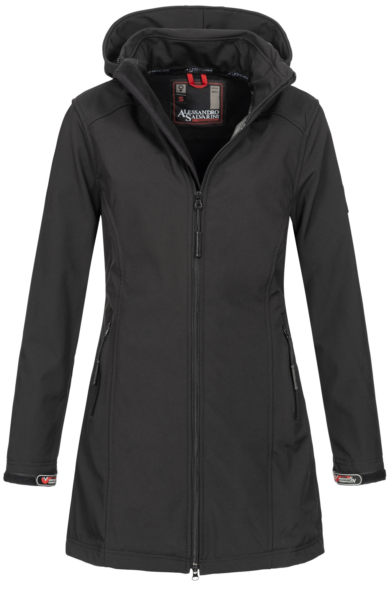 Alessandro Salvarini Softshelljacke "Alessia", lang mit abnehmbarer Kapuze