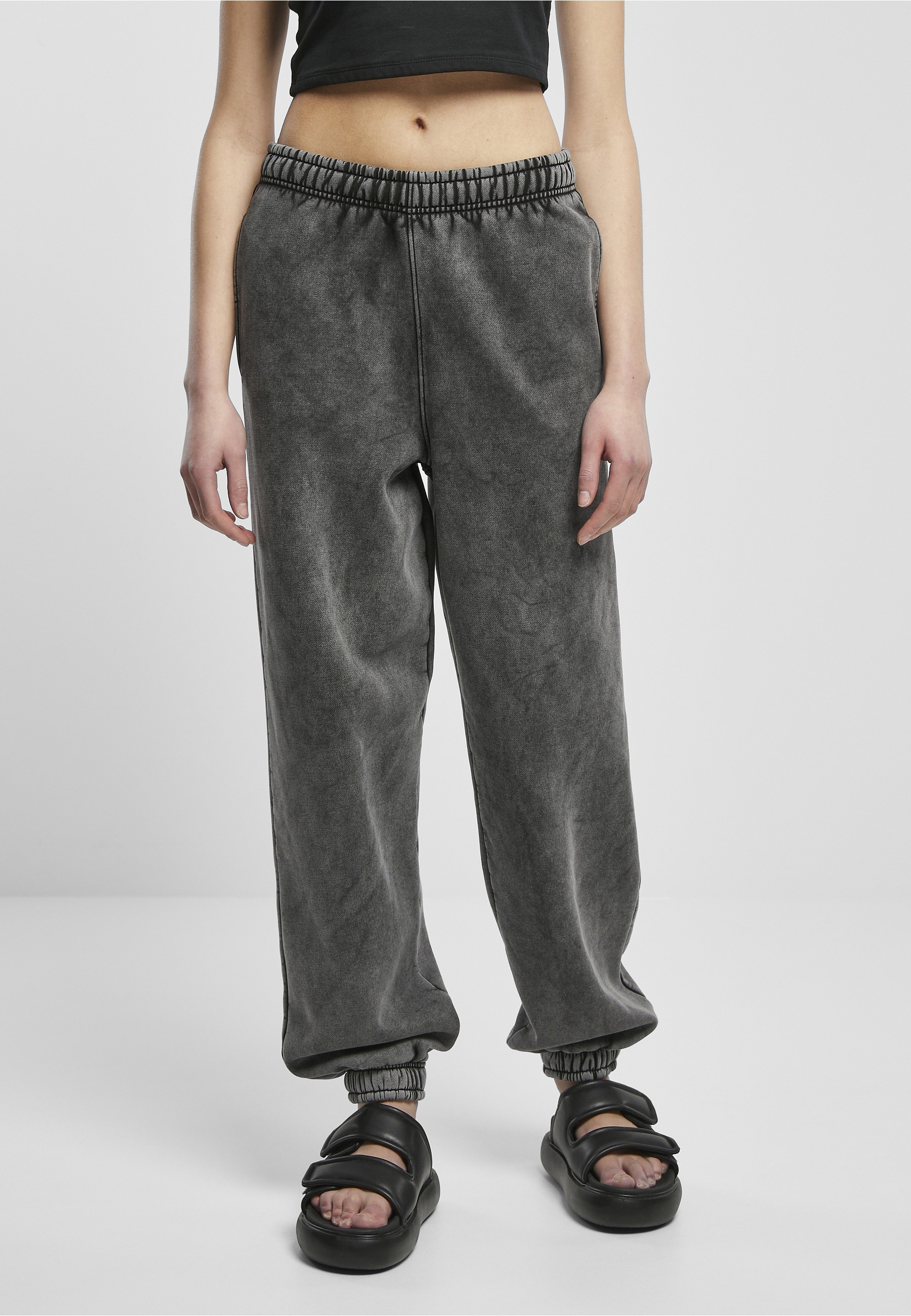 URBAN CLASSICS Sweathose »Urban Classics Damen Ladies High Waist Stone Washed Sweat Pants«