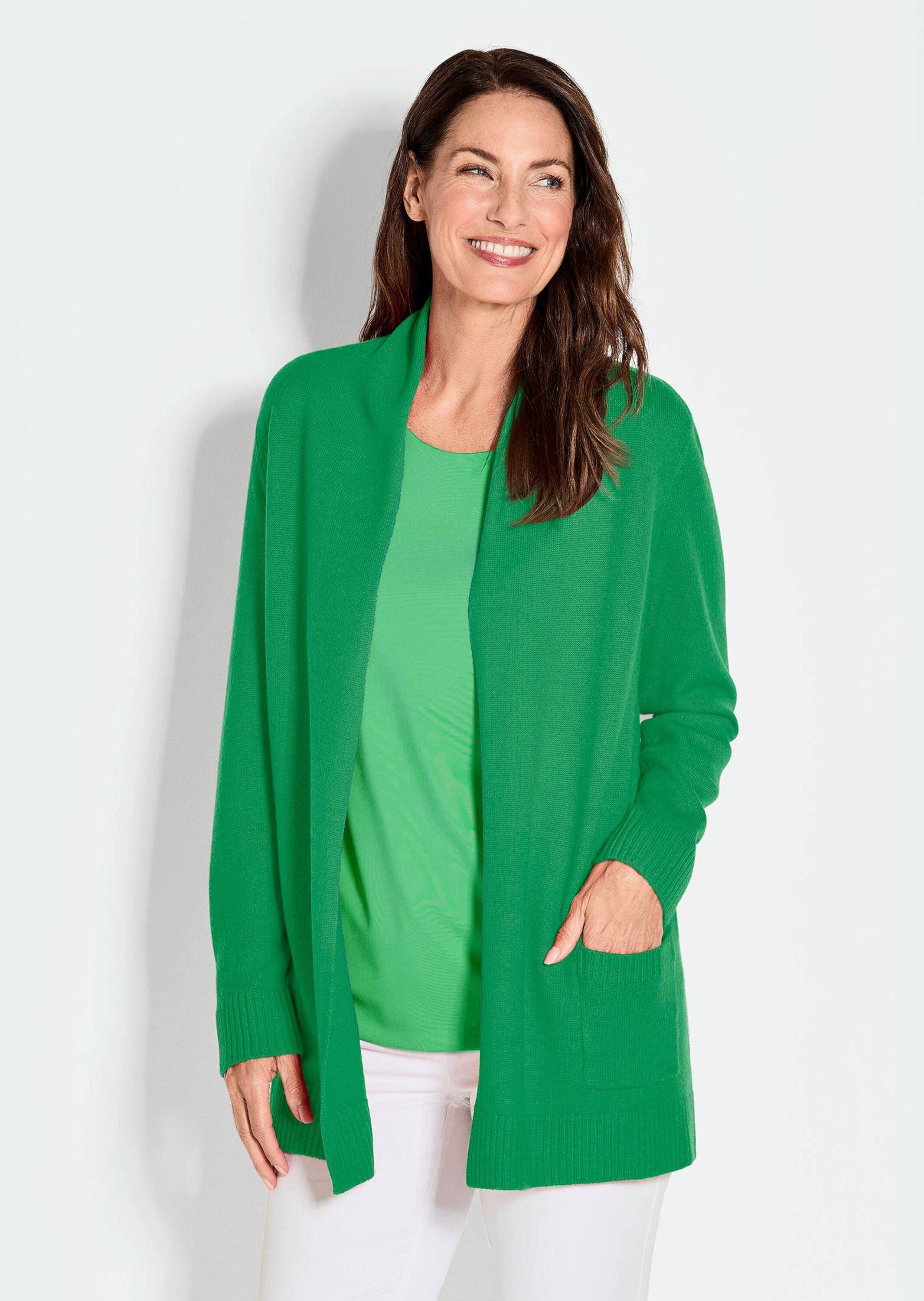 GOLDNER Strickjacke "Langarm Cardigan aus Merino" Schalkragen günstig online kaufen