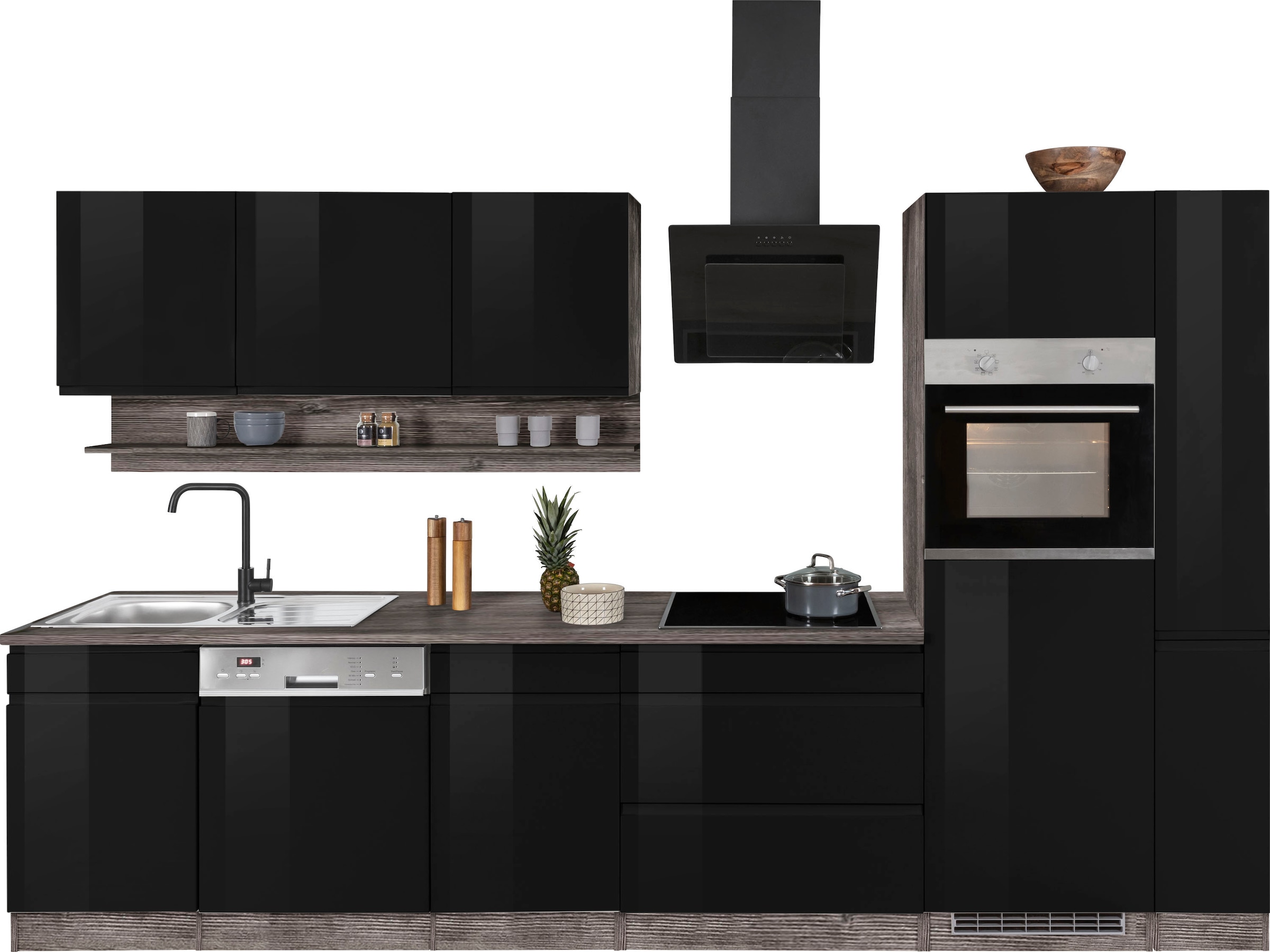 HELD MÖBEL Küchenzeile "Virginia", Breite 330 cm, ohne E-Geräte günstig online kaufen