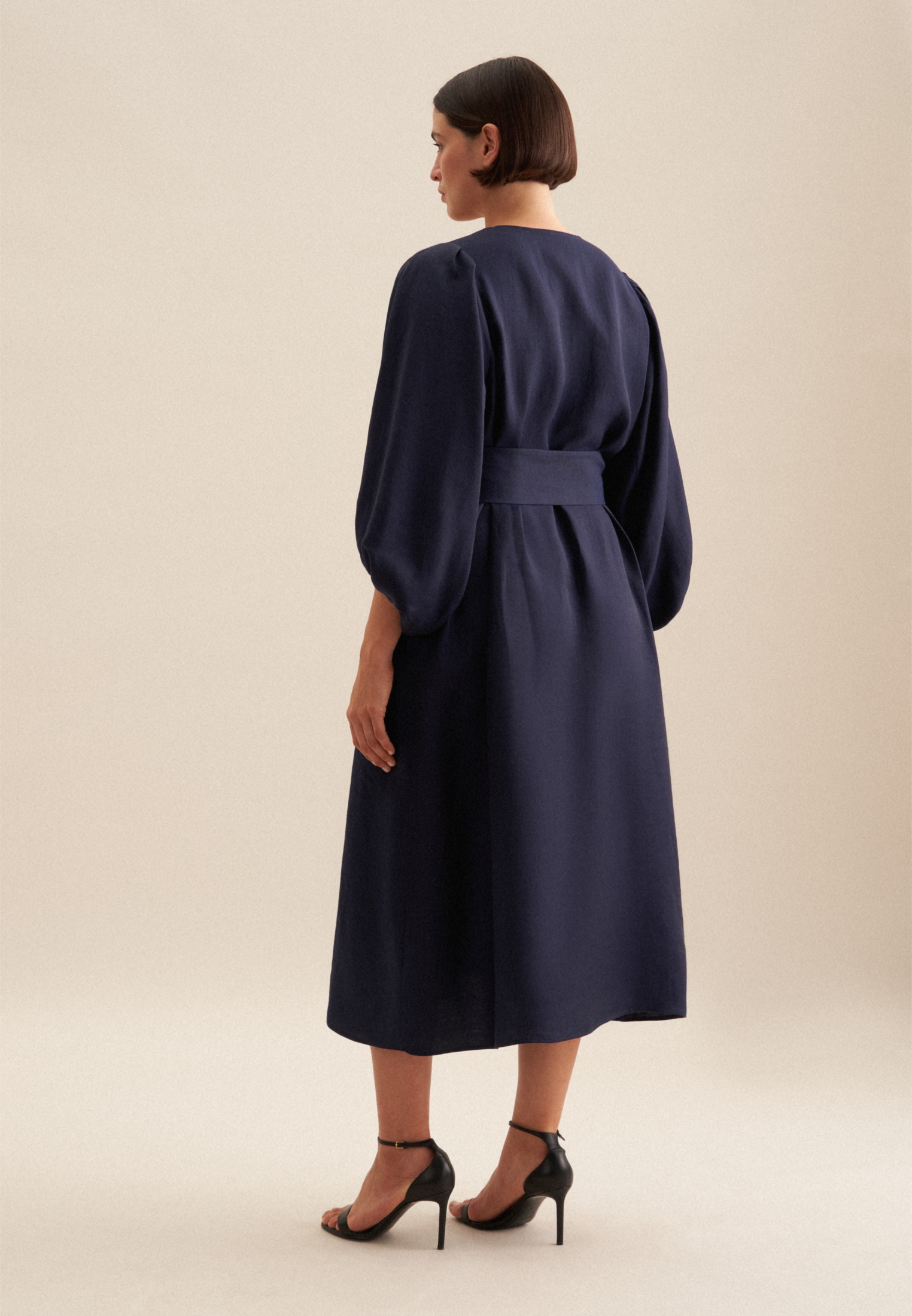 seidensticker Sommerkleid "Schwarze Rose" 3/4 V-Neck Uni günstig online kaufen