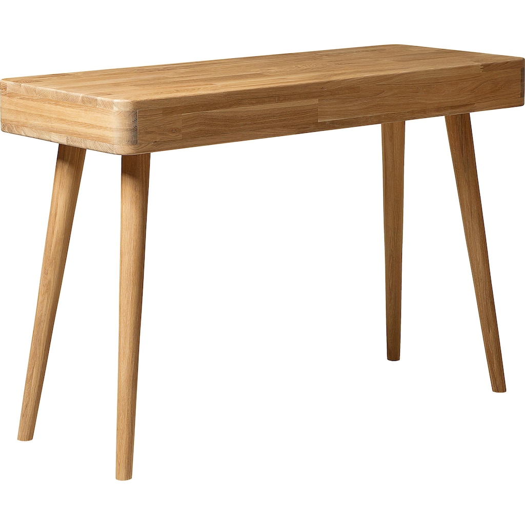 Home affaire Schreibtisch »Scandi«, aus massivem Eichenholz, mit vielen Stauraummöglichkeiten, Breite 110 cm