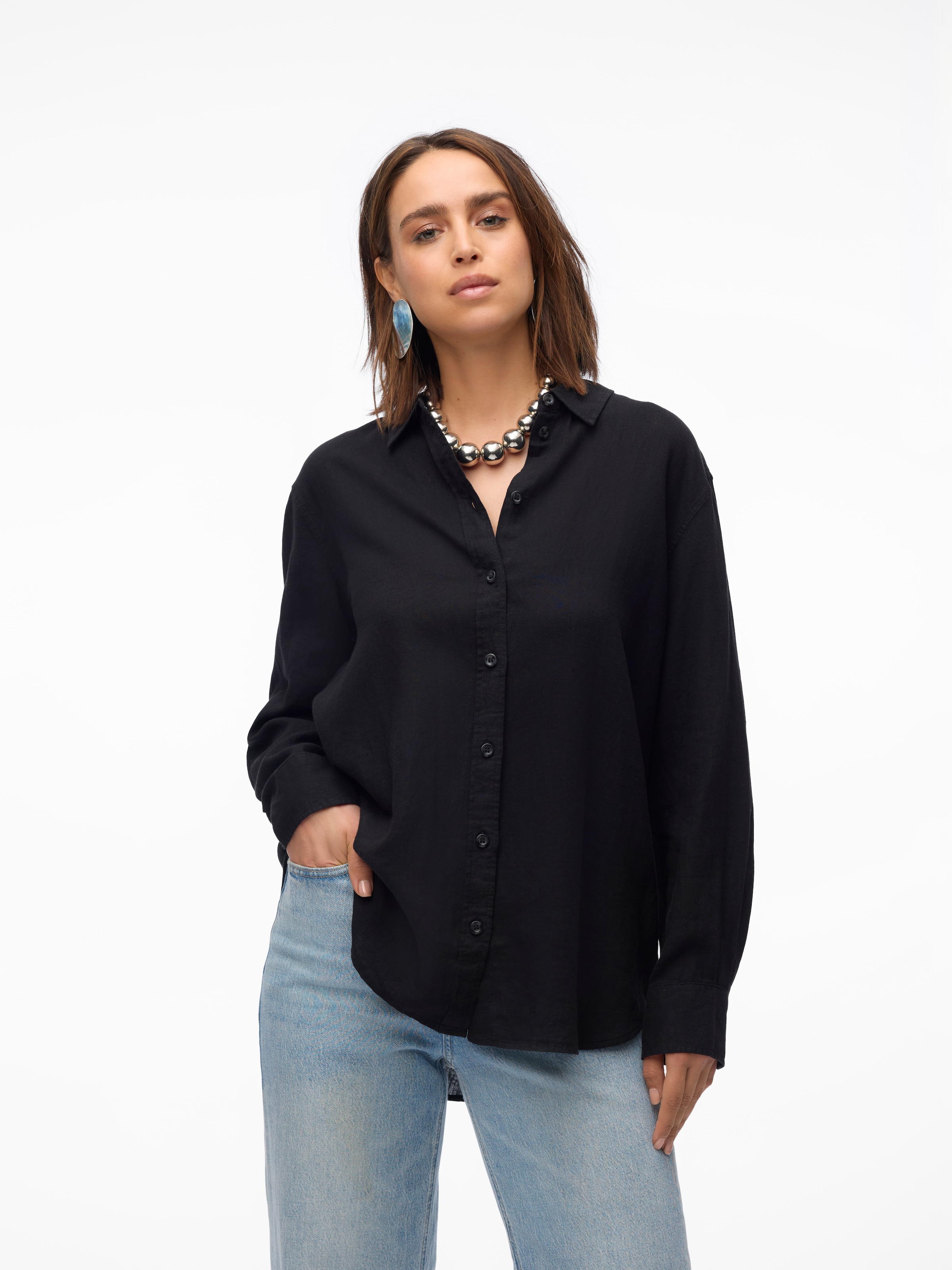 Vero Moda Hemdbluse "VMLINN LINEN LS SHIRT WVN NOOS", hochwertige Qaulität günstig online kaufen