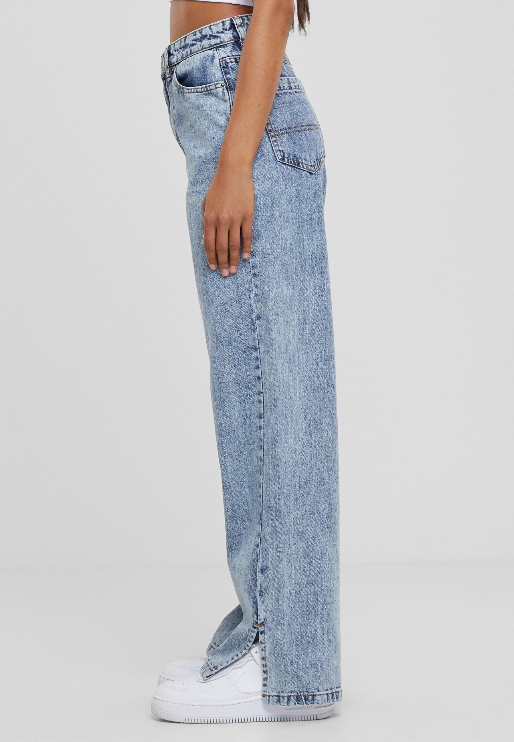 URBAN CLASSICS Bequeme Jeans »Urban Classics Damen Ladies Wide Leg Slit Denim«