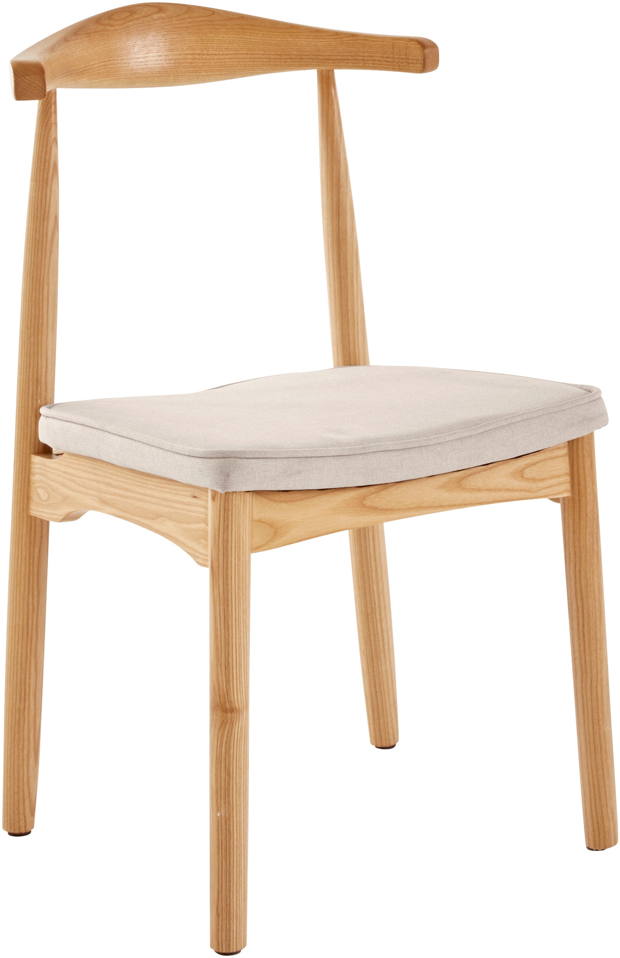 LeGer Home by Lena Gercke Esszimmerstuhl »Rianne«, (Set), 2 St., Gestellrahmen aus massivem Eschenholz, Sitzfläche mit Webstoffkissen
