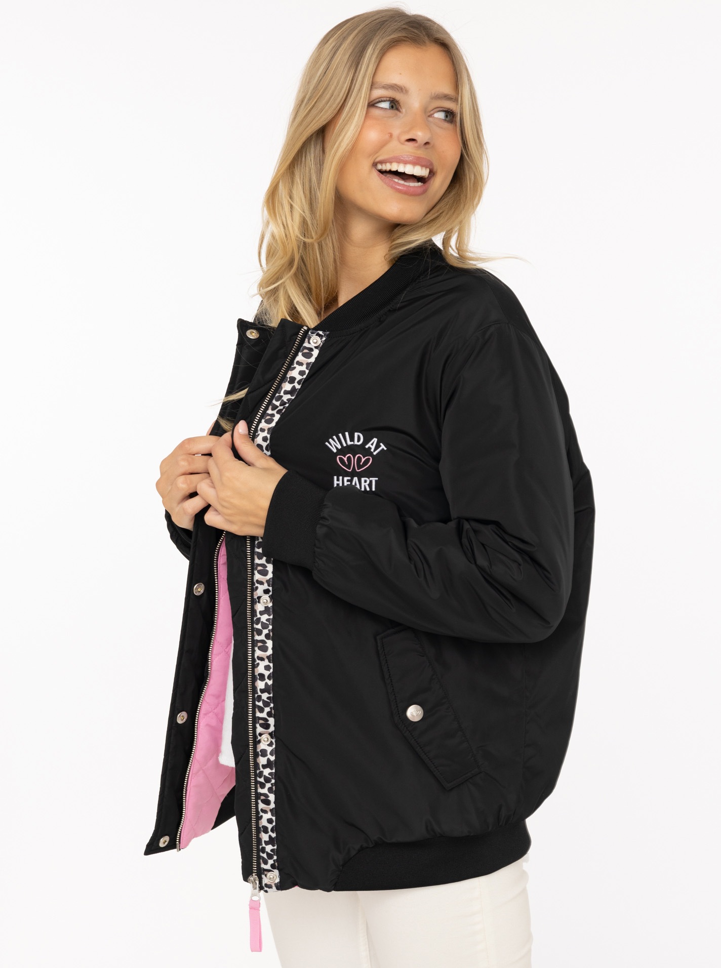 Zwillingsherz Bomberjacke ""Wild Heart"" 1 Stk. tlg. ohne Kapuze Stickerei, günstig online kaufen