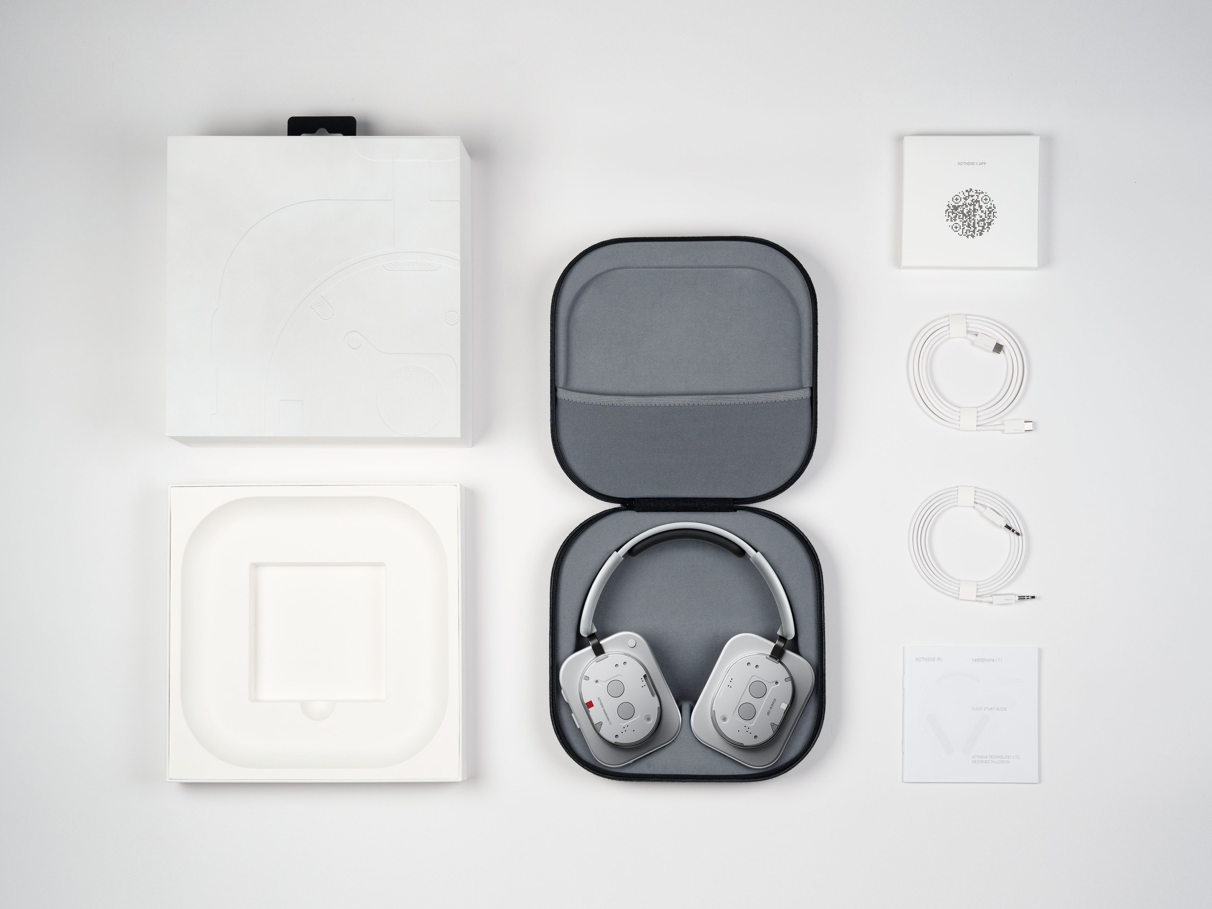 NOTHING Kopfhörer »Headphone (1)«, Bluetooth, Active Noise Cancelling (ANC)-Hi-Res-Transparenzmodus-On-Ear-Erkennung