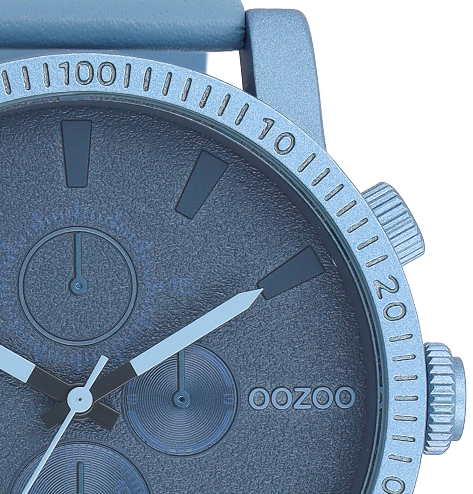 OOZOO Quarzuhr, Armbanduhr, Herrenuhr, Lederarmband, Chrono-Look