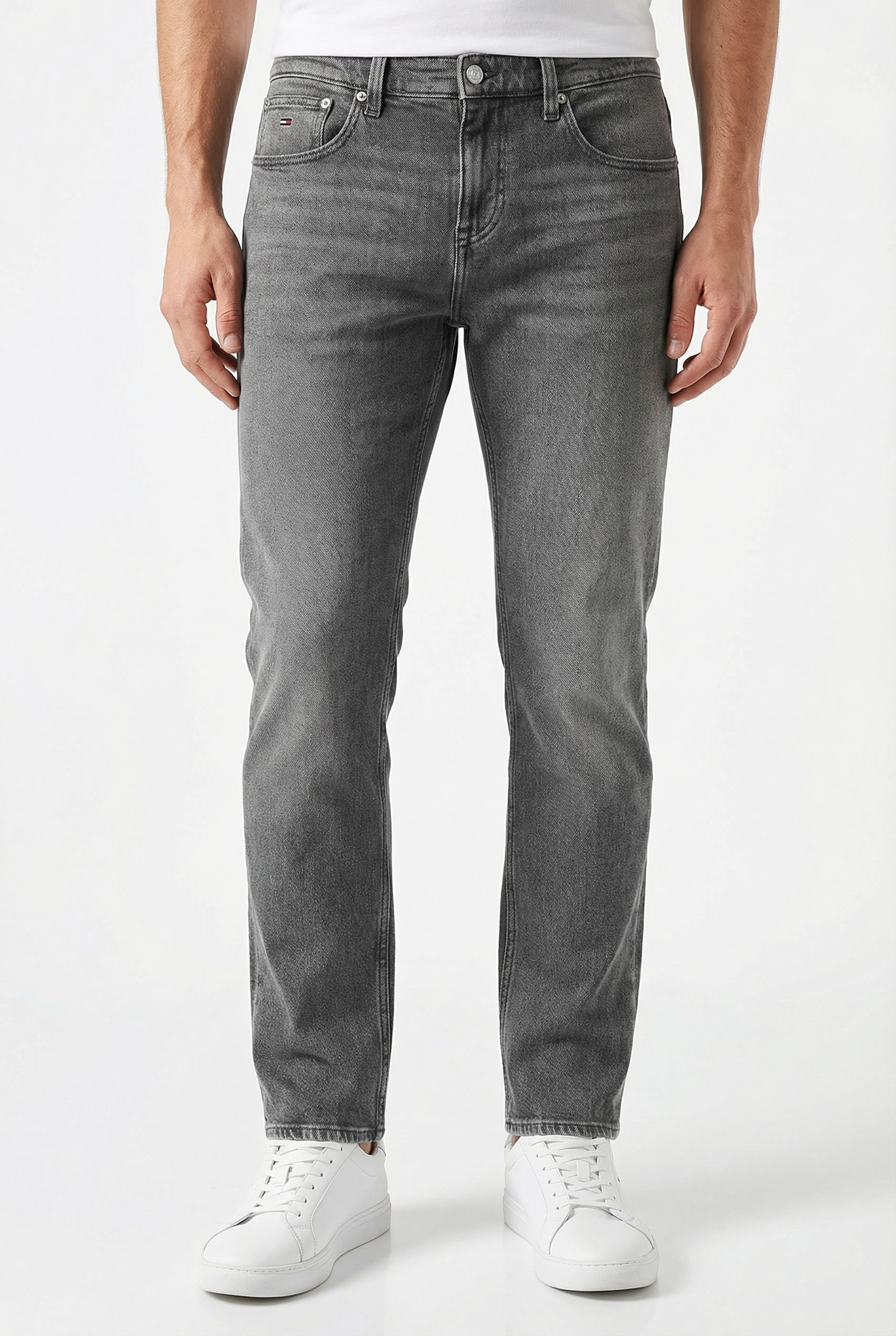 Regular-fit-Jeans TOMMY JEANS "SCANTON SLIM BI0177", Herren, Gr. 36, Länge 34, denim grau, Denim/Jeans, Obermaterial: 99% Baumwolle, 1% Elasthan, slim fit lang, Jeans, Mit Gürtelschlaufen
