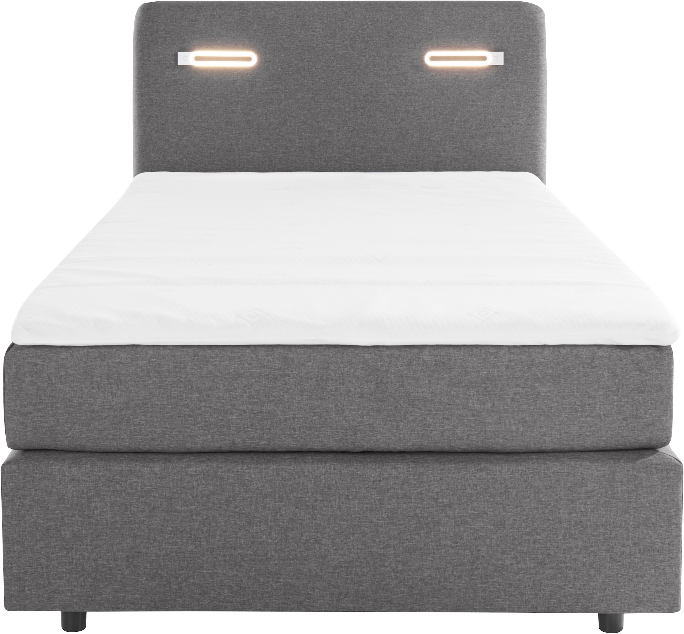 INOSIGN Boxbett »Luan«, Schubkästen, LED-Beleuchtung und Topper, in Breite 120 cm und 180 cm