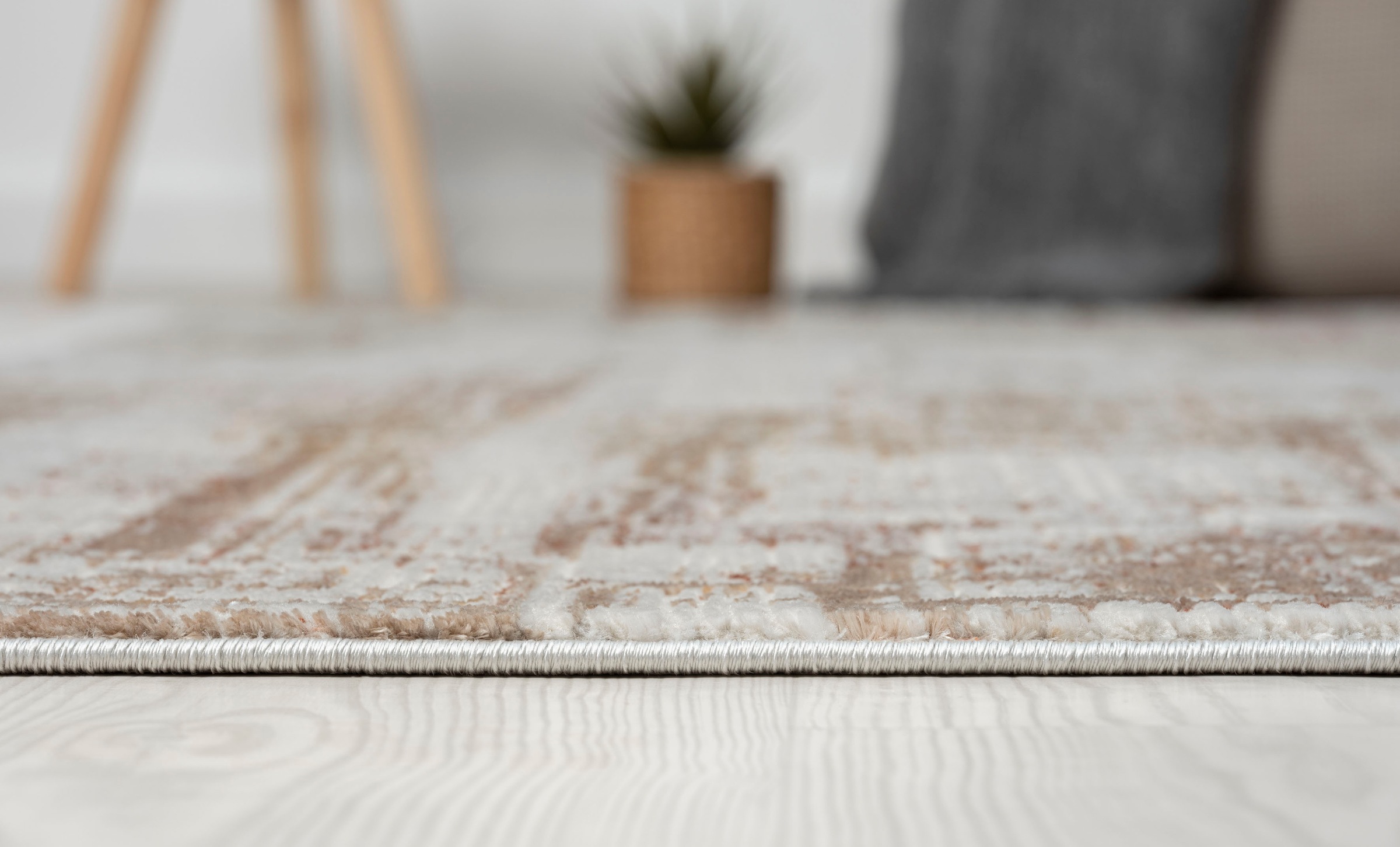 Myflair Möbel & Accessoires Teppich »Esme 2«, rechteckig, 8 mm Höhe, Kurzflor, Vintage Look, mit Fransen, besonders weich durch Microfaser