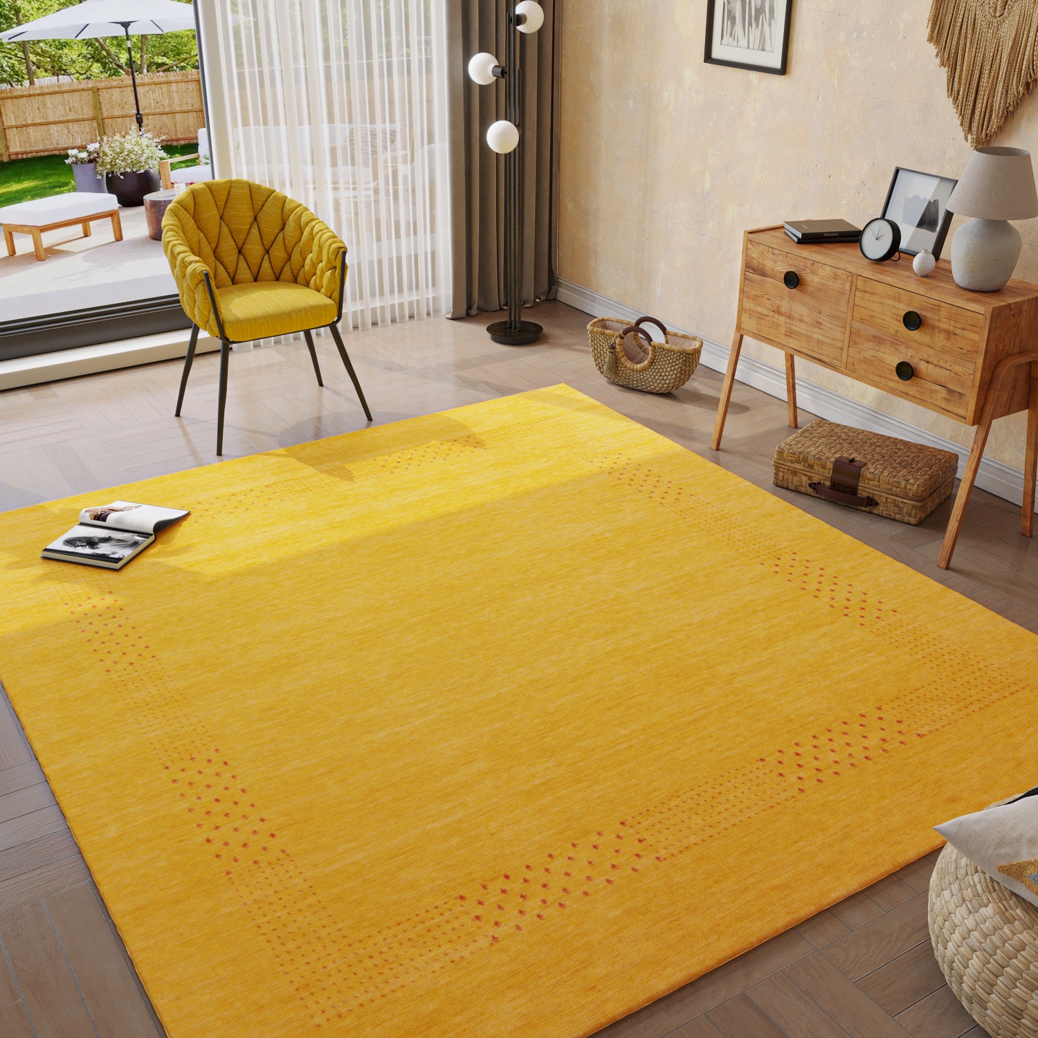 morgenland Wollteppich »Nova - Gabbeh Teppich - Loribaft Perser«, quadratisch, 1,5 mm Höhe, Flachgewebe