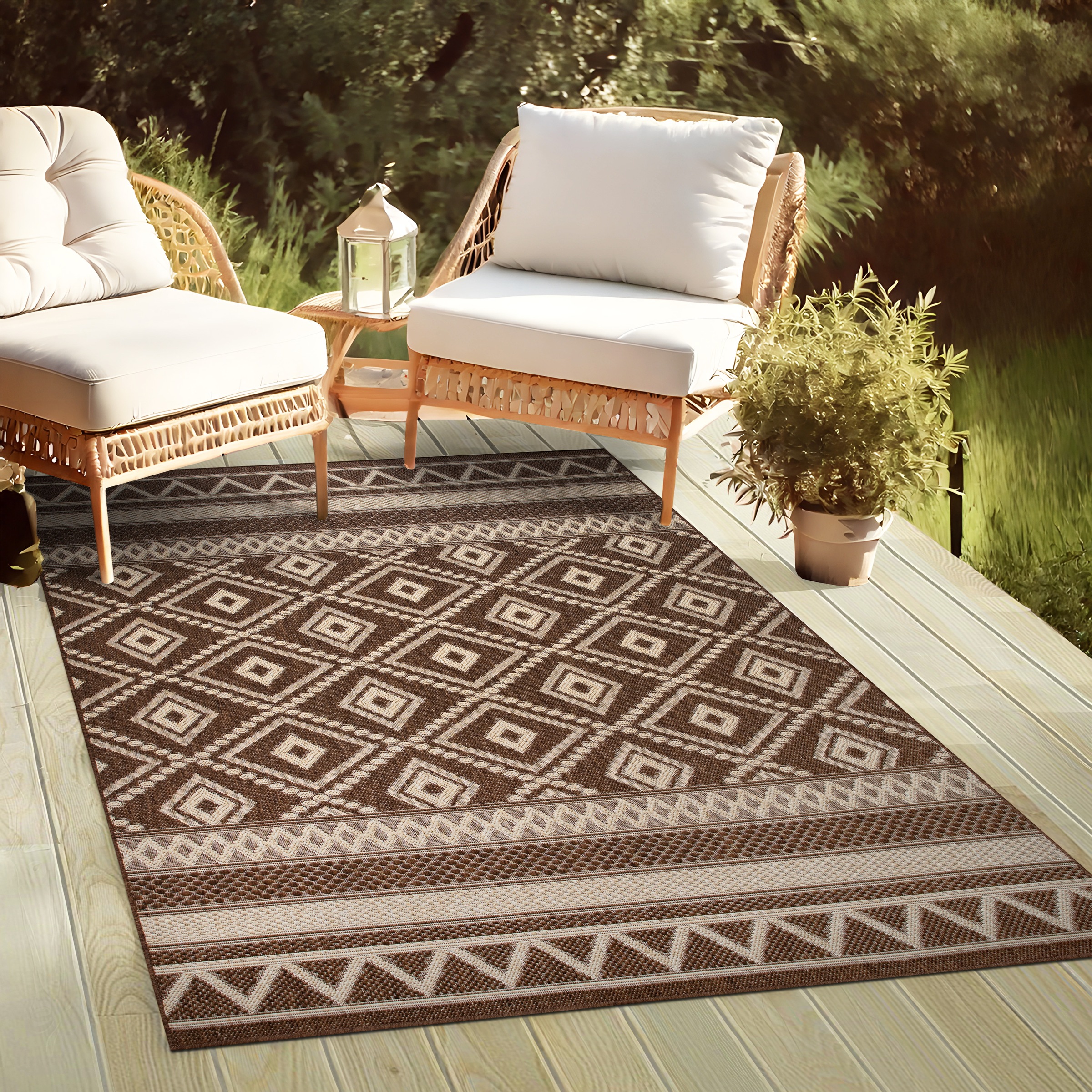 my home Teppich »Toronto auch als Läufer erhältlich«, rechteckig, 3 mm Höhe, In- und Outdoor geeignet, Sisal-Optik, Wetterfest & UV-beständig, Boho