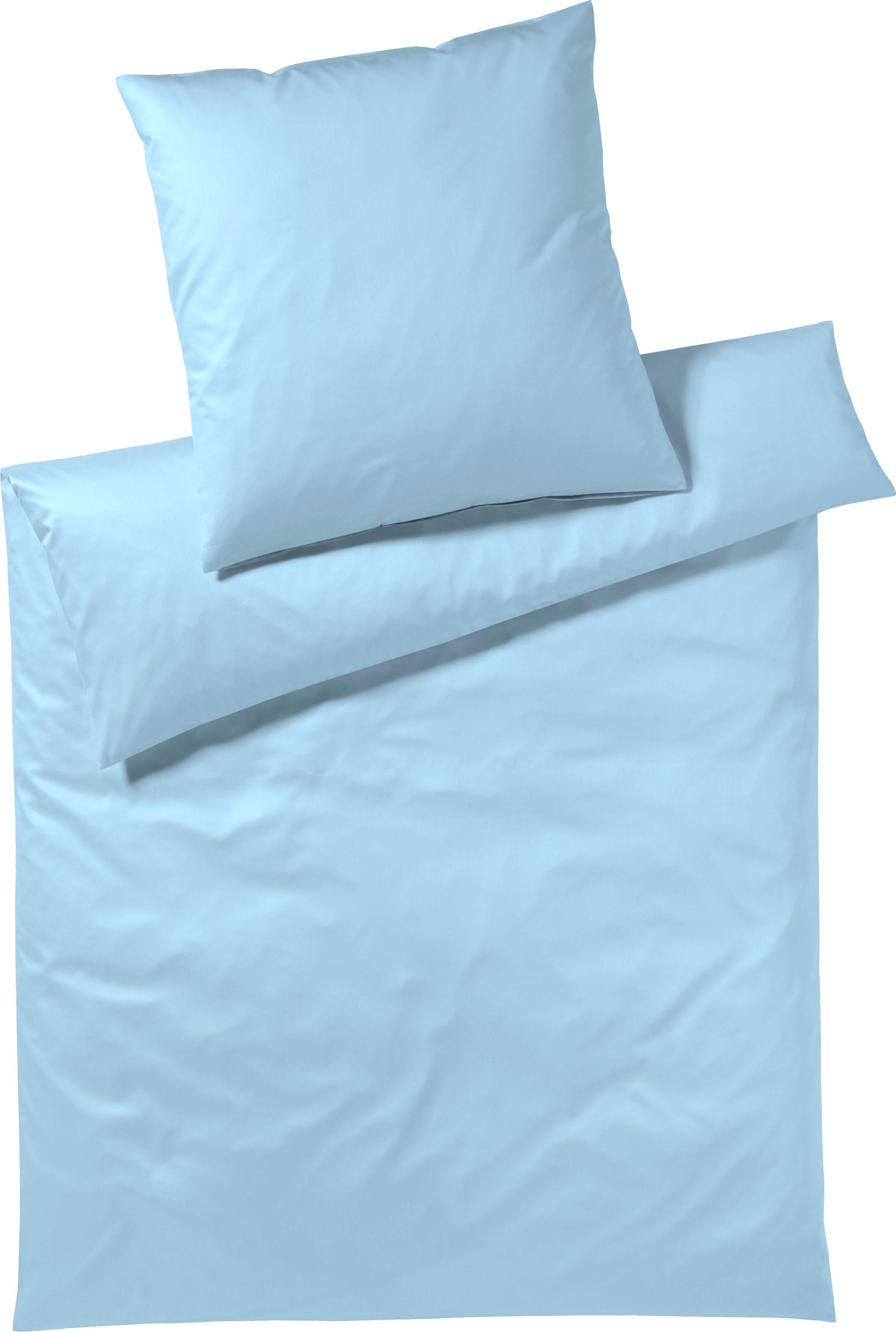 Elegante Bettwäsche »Solid in Gr. 135x200 oder 155x220 cm«, (2 tlg.), Bettwäsche aus Baumwolle, elegante Bettwäsche mit Reißverschluss